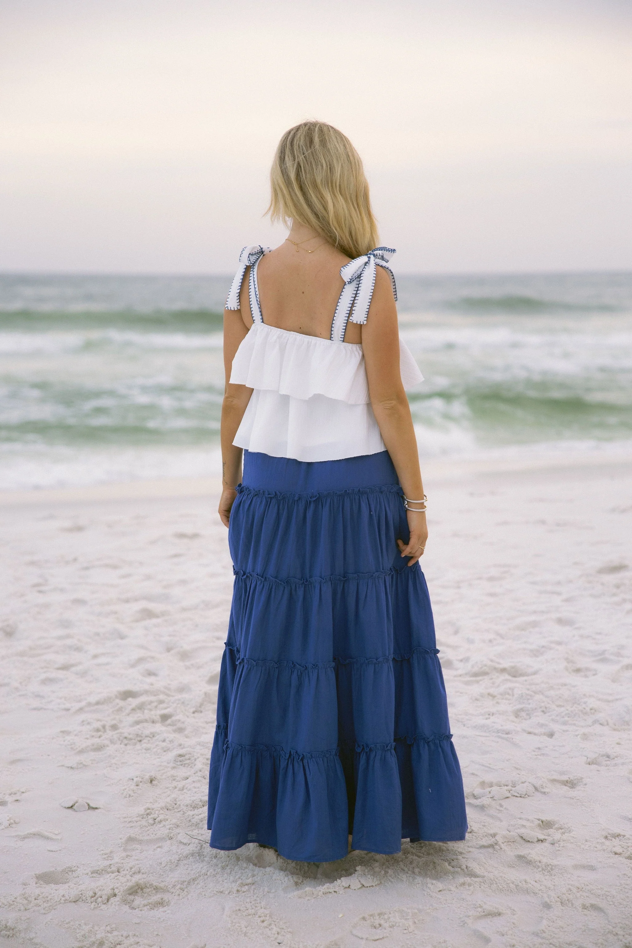 Madelyn White Tie Strap Tank Top - Image 3