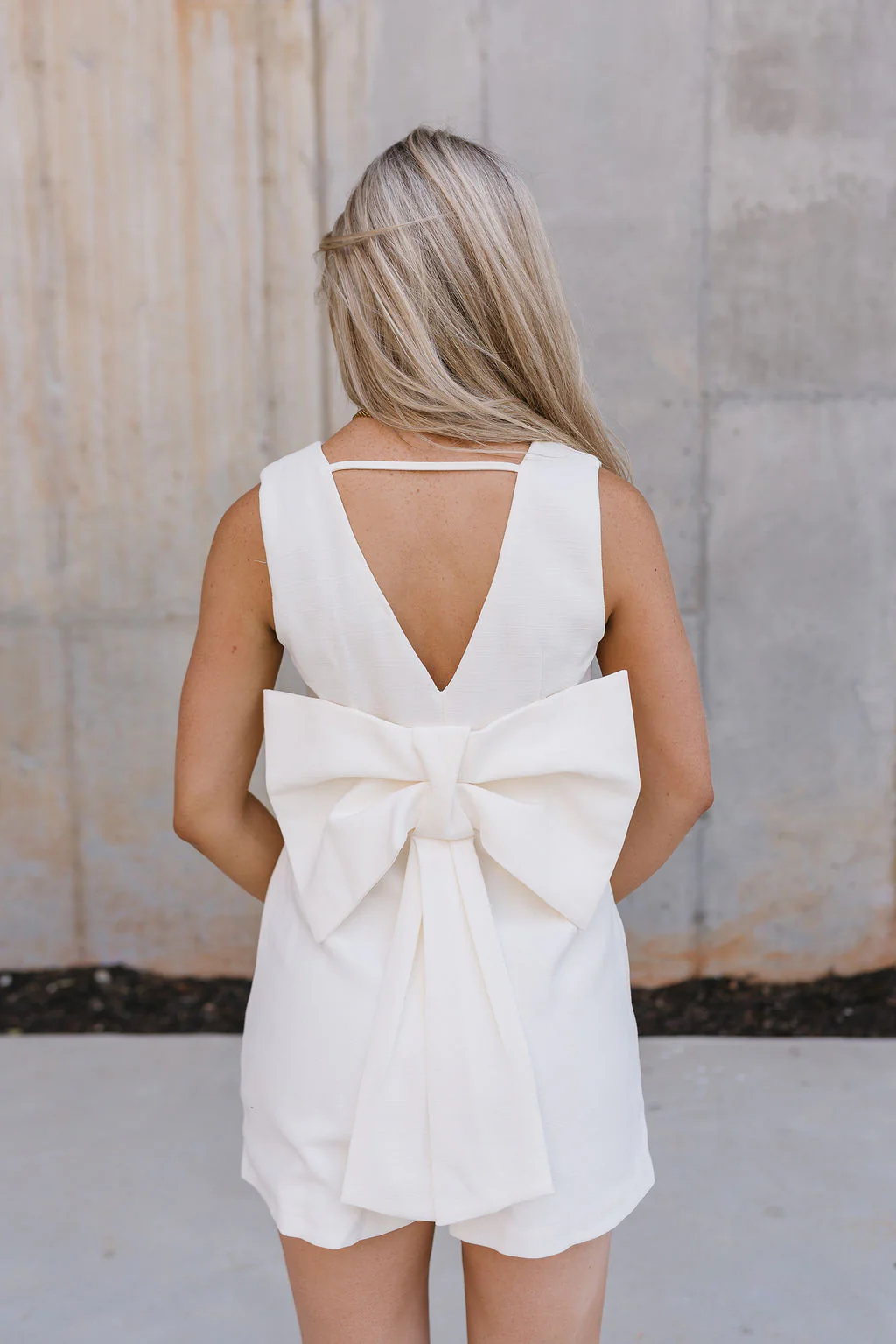 Madilyn White Back Bow Romper - Image 2