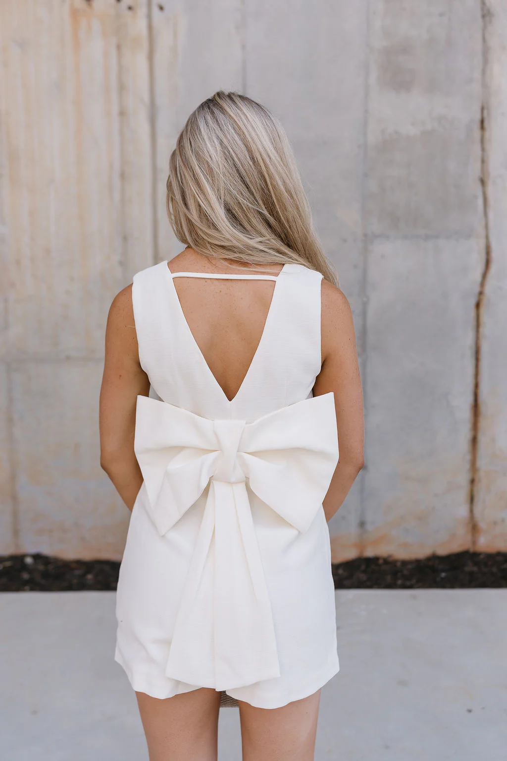 Madilyn White Back Bow Romper - Image 6
