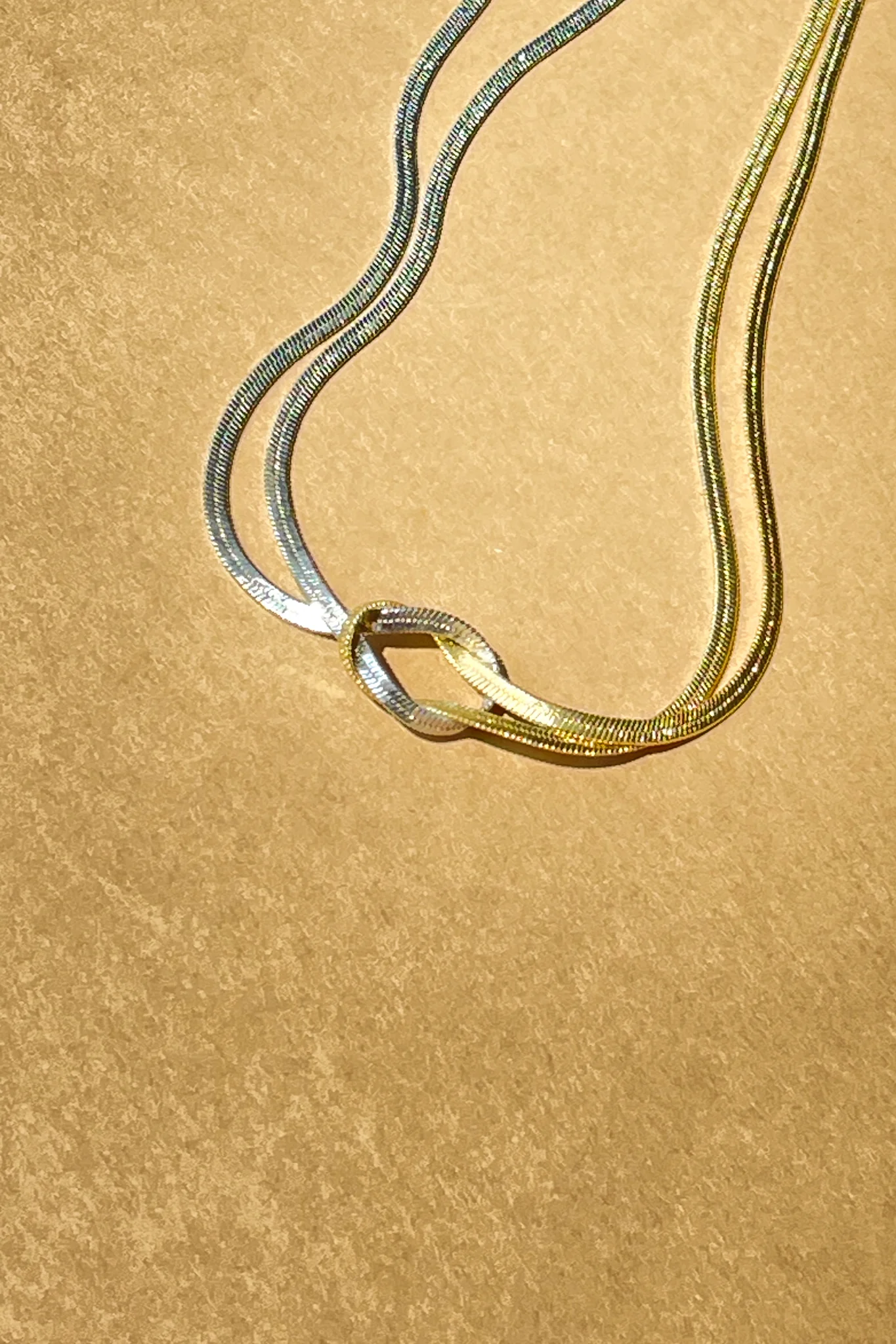 Maeve Gold & Silver Knot Layered Necklace - Image 4