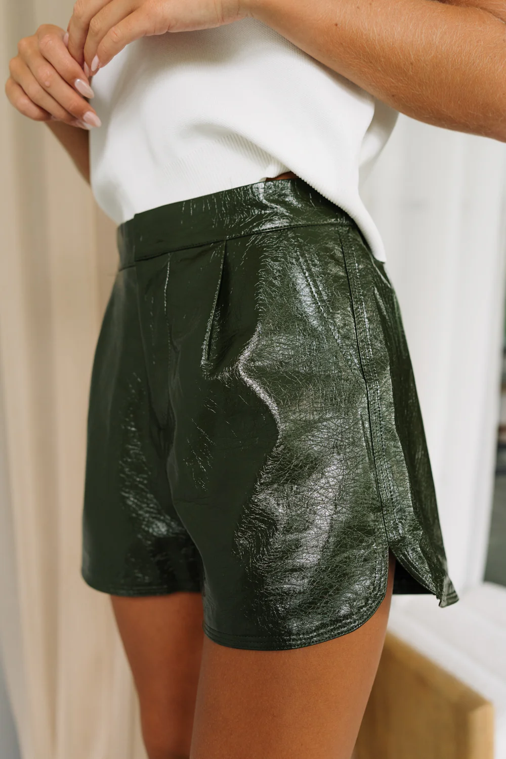 Maeve Faux Leather Shorts - Image 8