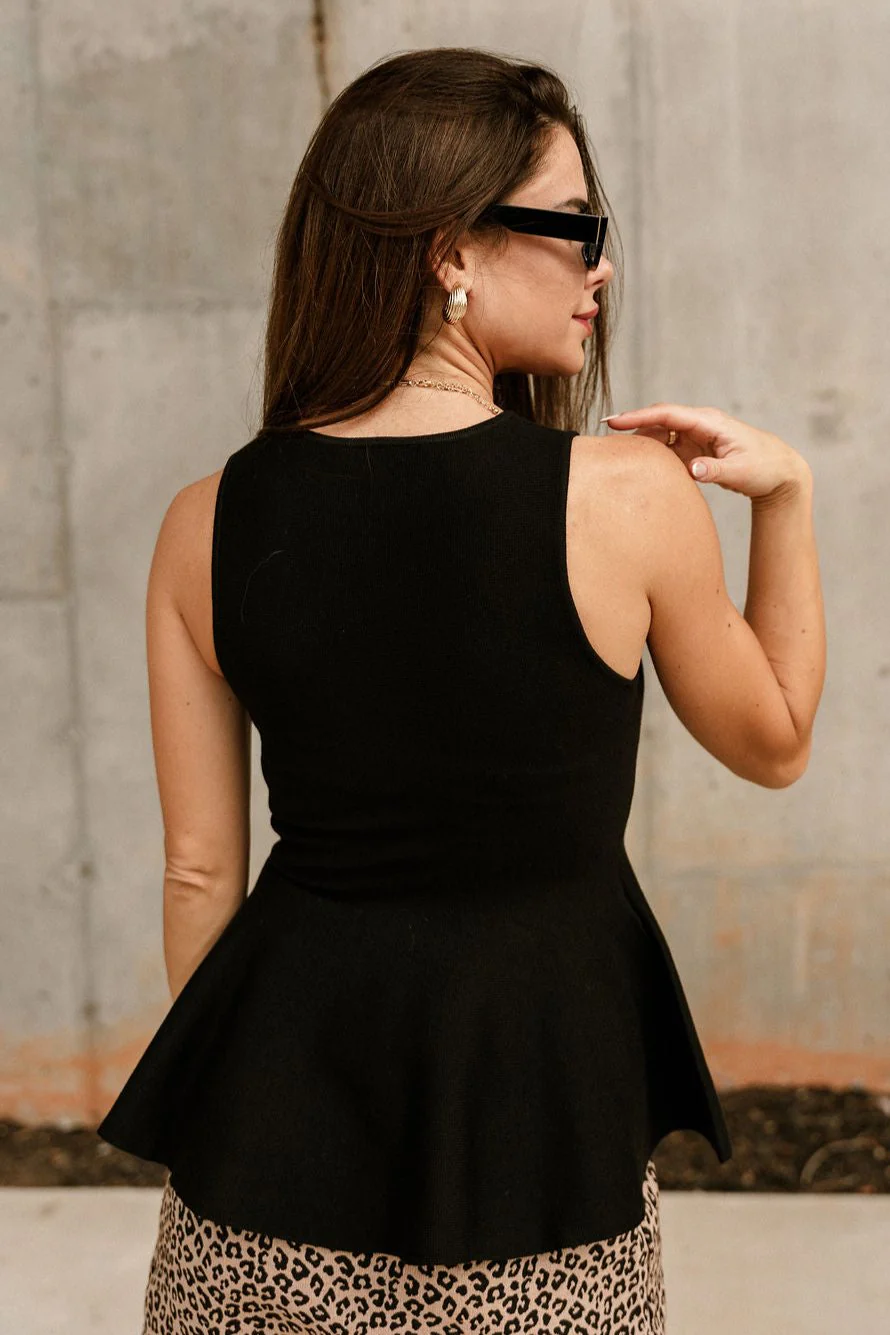 Magdelina Black Flare Tank Top - Image 7