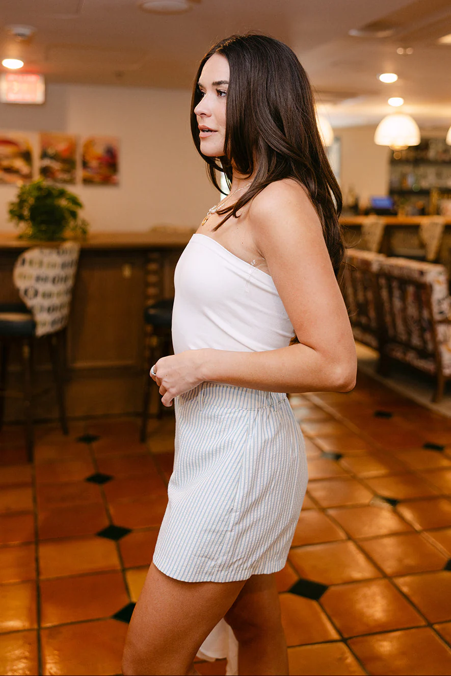 Maia White & Blue Stripe Skort - Image 2