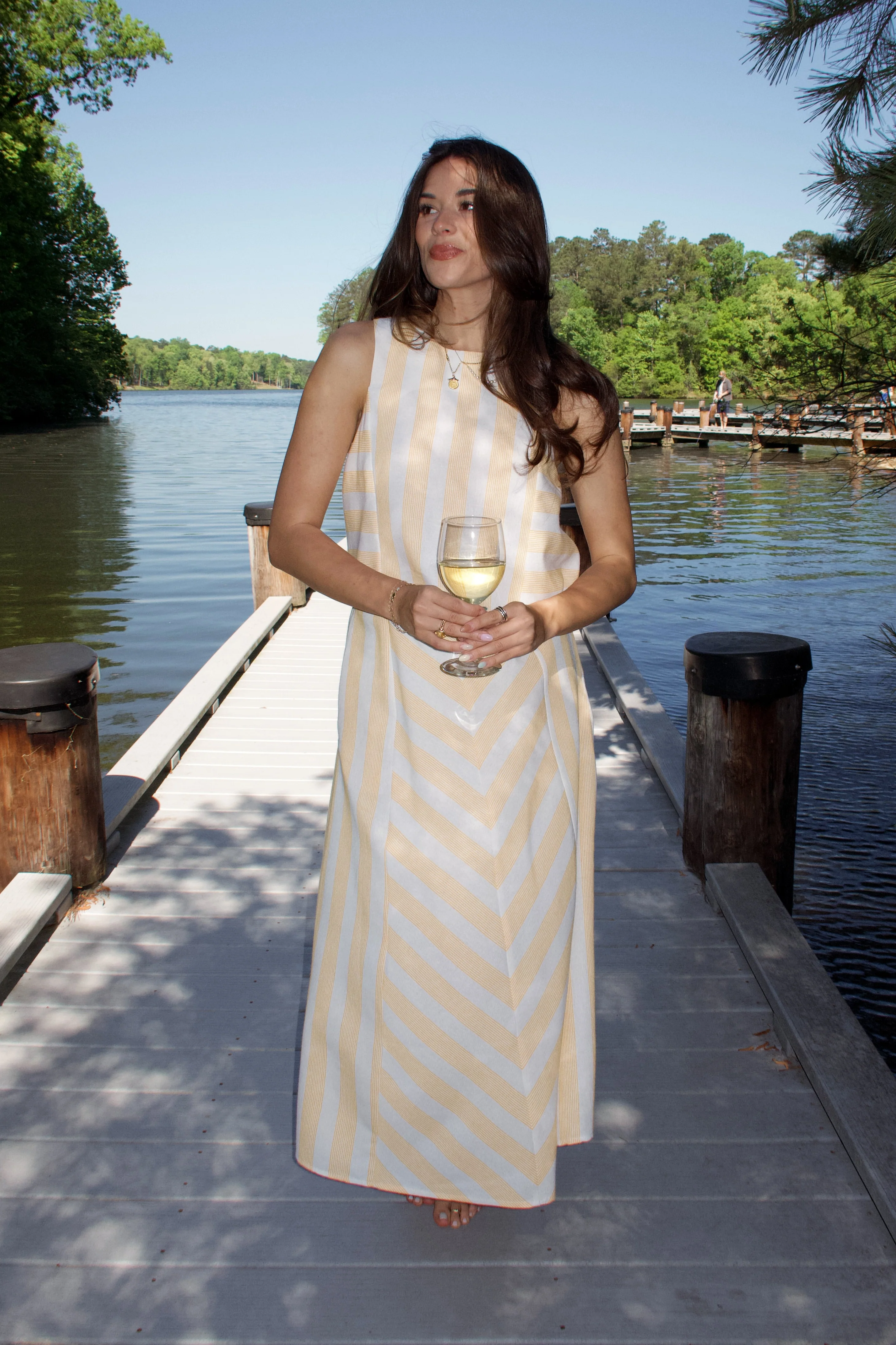 Maia Yellow & Cream Stripe Tank - Image 2