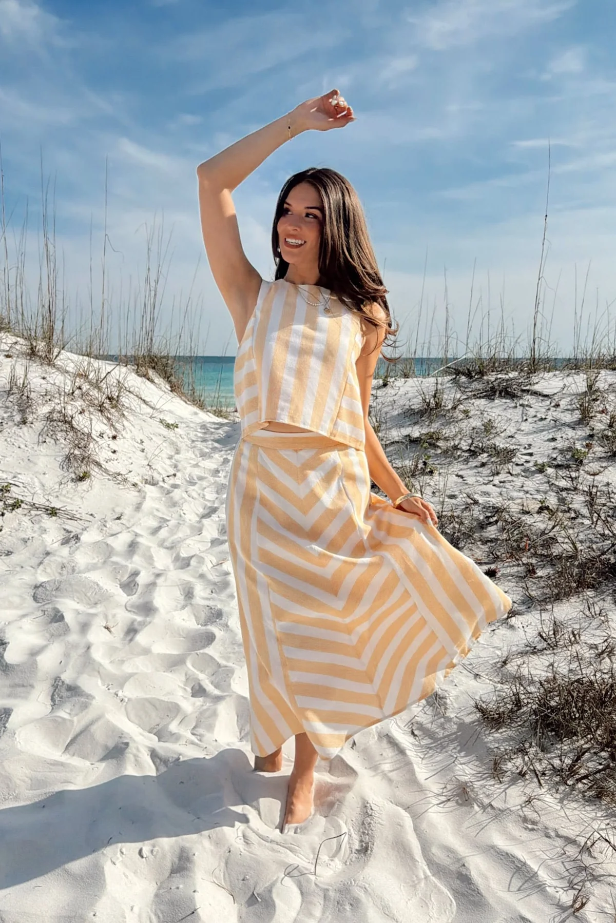 Maia Yellow & Cream Stripe Tank - Image 3