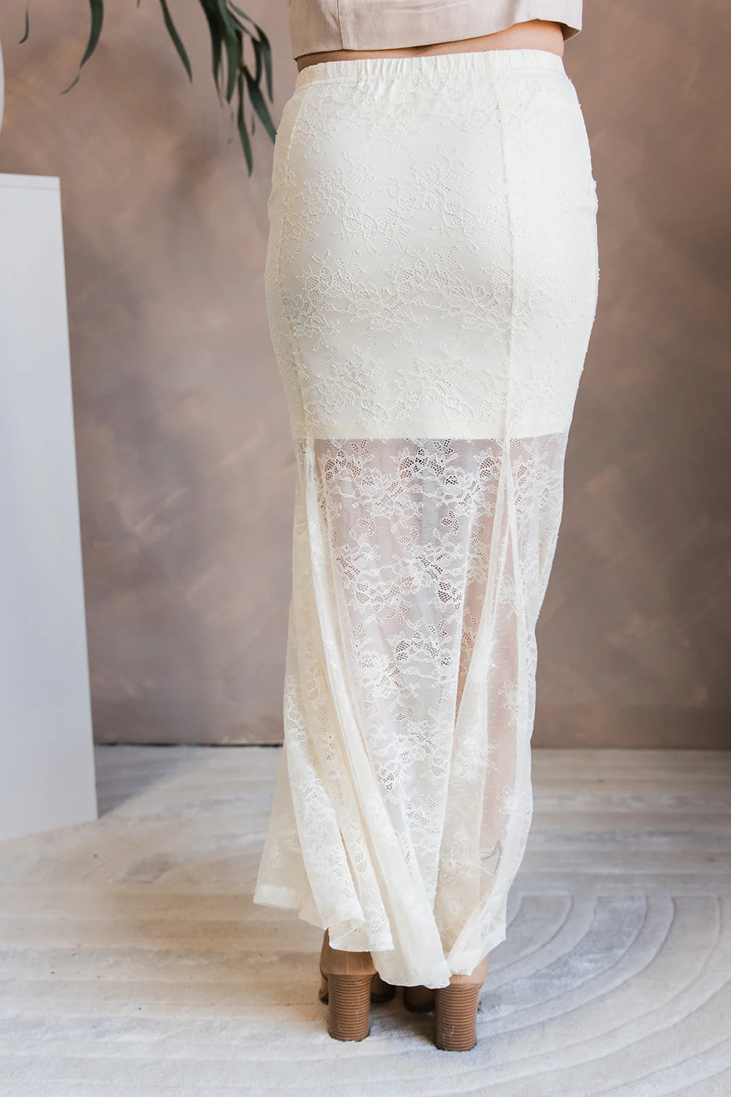 Maisie Cream Lace Mermaid Maxi Skirt - Image 8