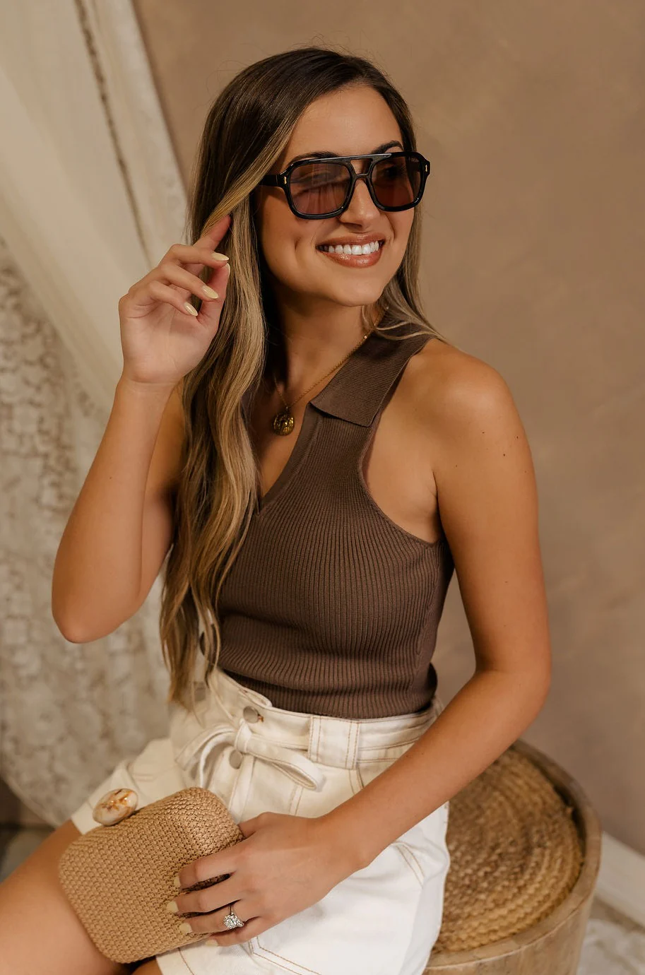 Maisie Ribbed Collar Tank - Image 3