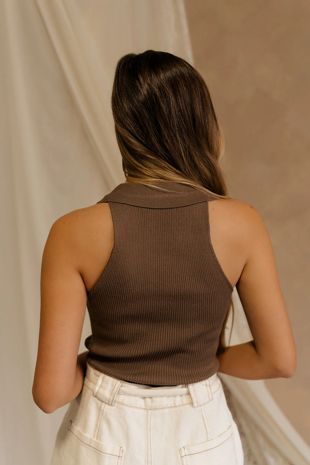 Maisie Ribbed Collar Tank - Image 4