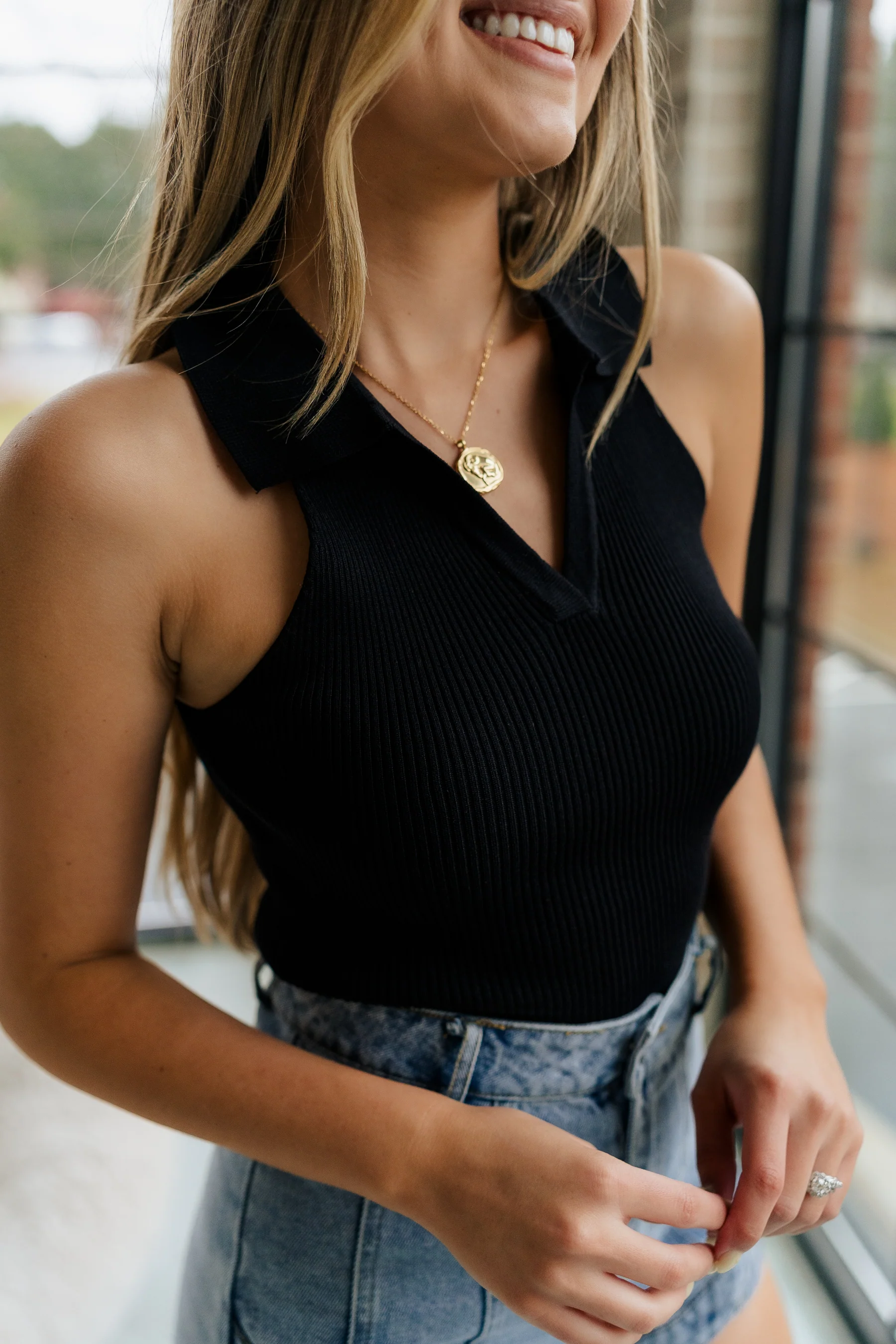 Maisie Ribbed Collar Tank - Image 8