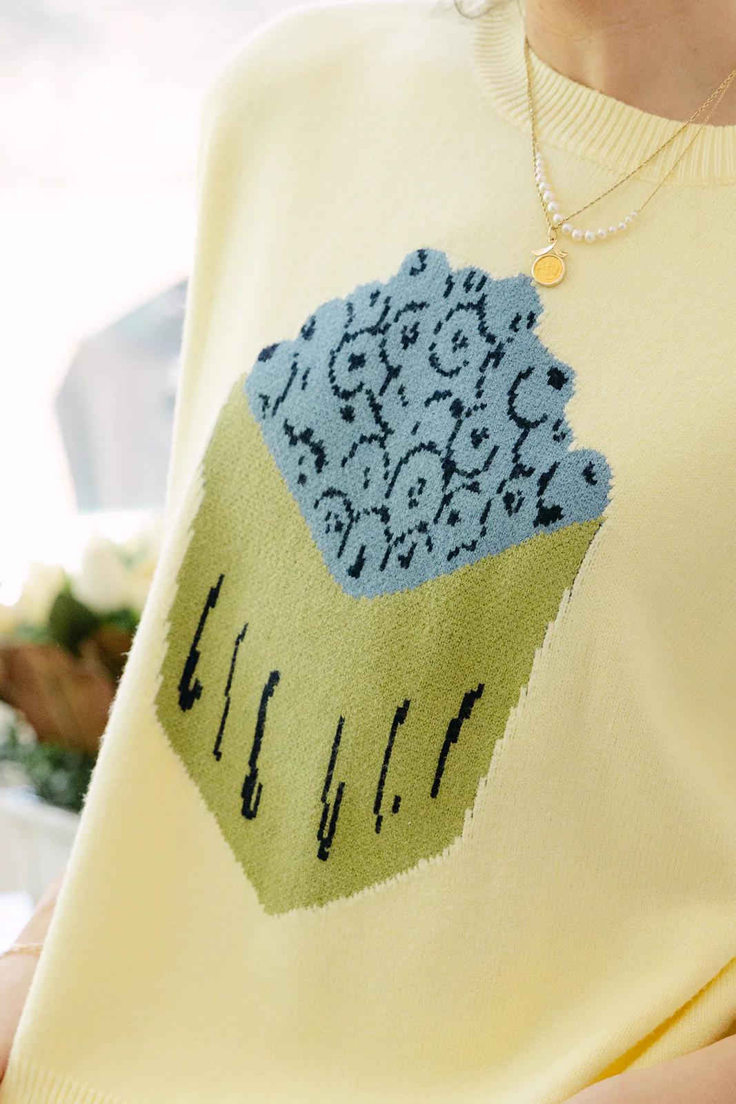Maisy Yellow Blueberry Graphic Sweater - Image 2
