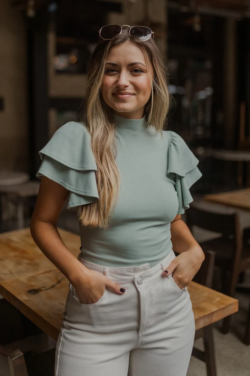 Make A Statement Bodysuit in Sage