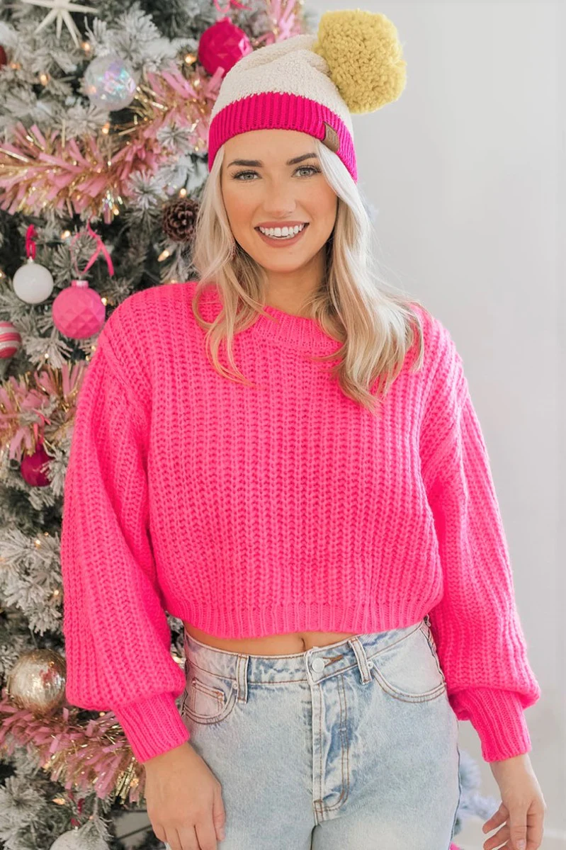 Make A Statement Sweater in Pink