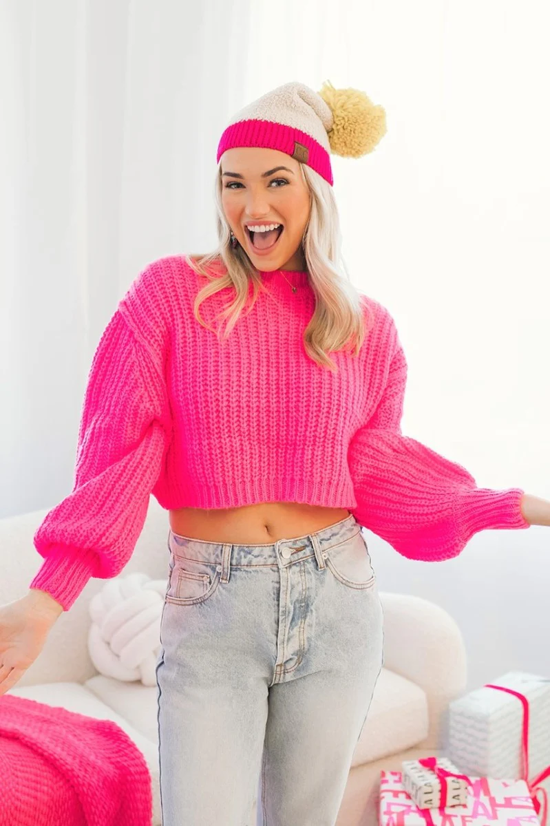 Make A Statement Sweater in Pink - Image 2
