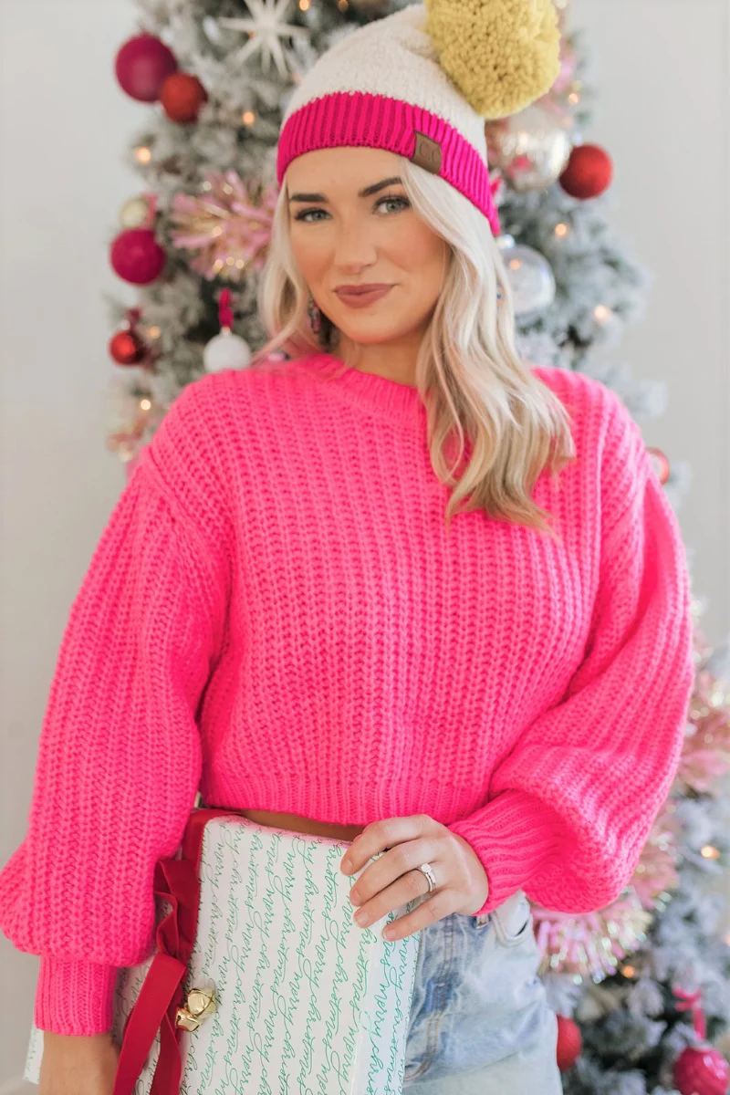 Make A Statement Sweater in Pink - Image 3