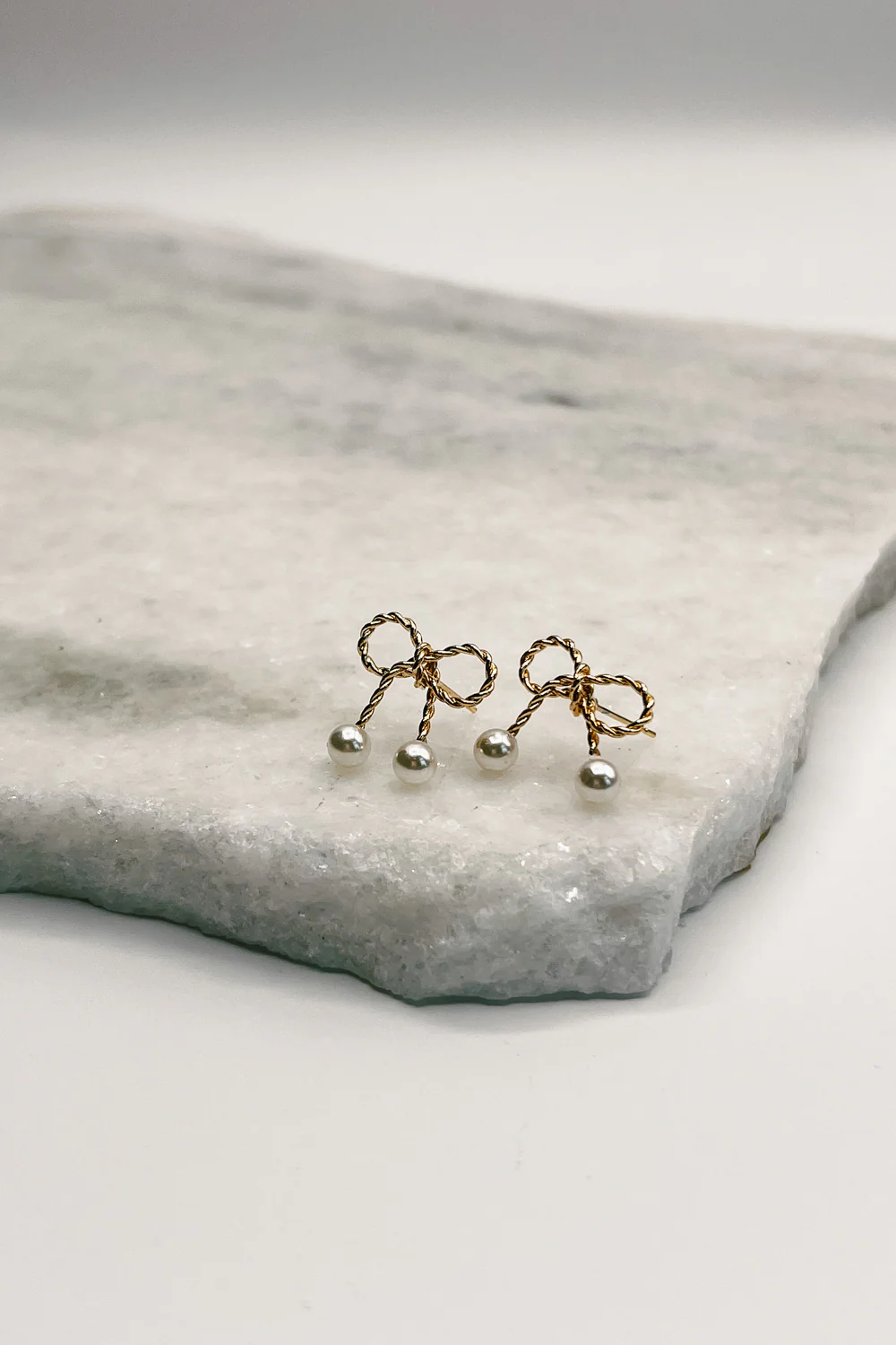 Malia Bow and Pearl Studs