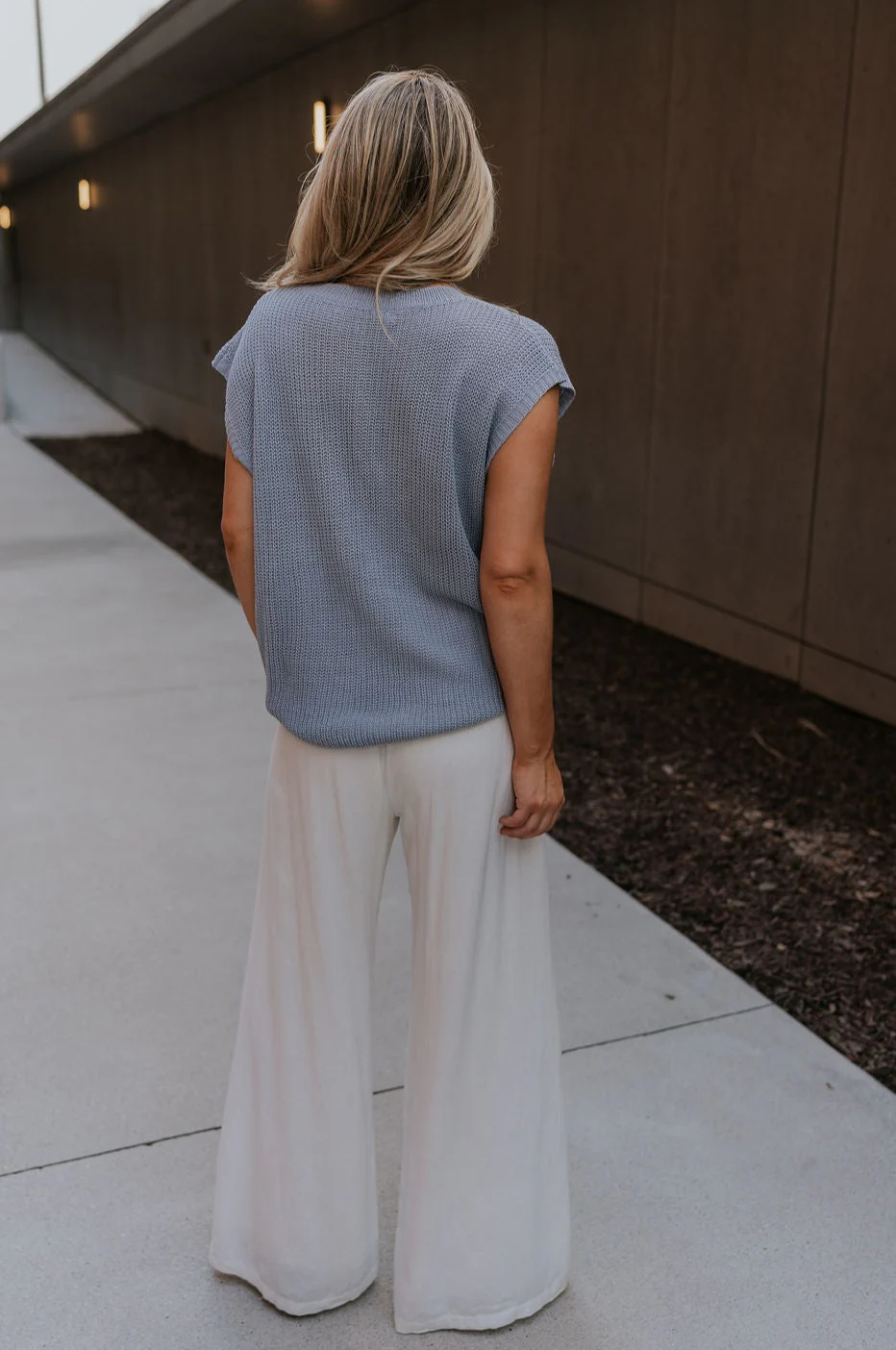 Mallorie Dusty Blue Short Sleeve Top - Image 8