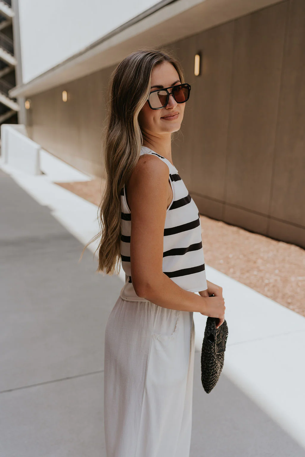 Mallory Off White & Black Stripe Tank - Image 4