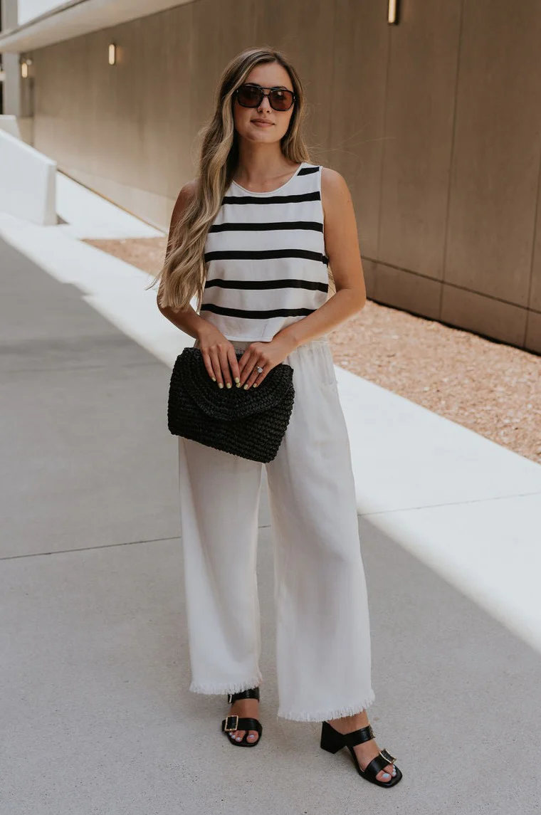 Mallory Off White & Black Stripe Tank - Image 5