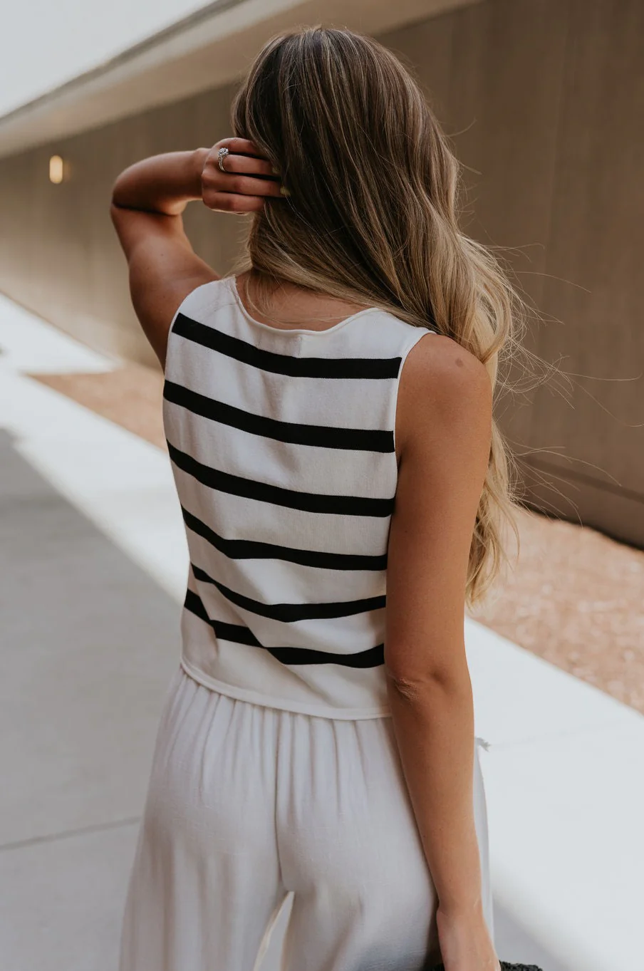 Mallory Off White & Black Stripe Tank - Image 7