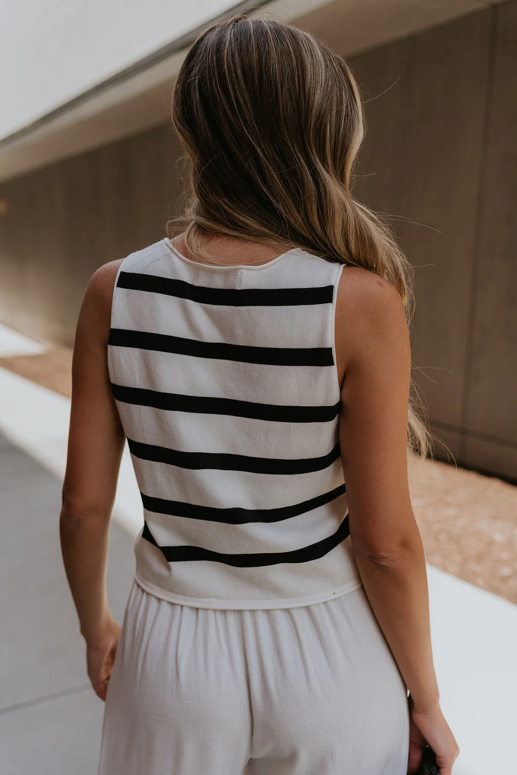 Mallory Off White & Black Stripe Tank - Image 8