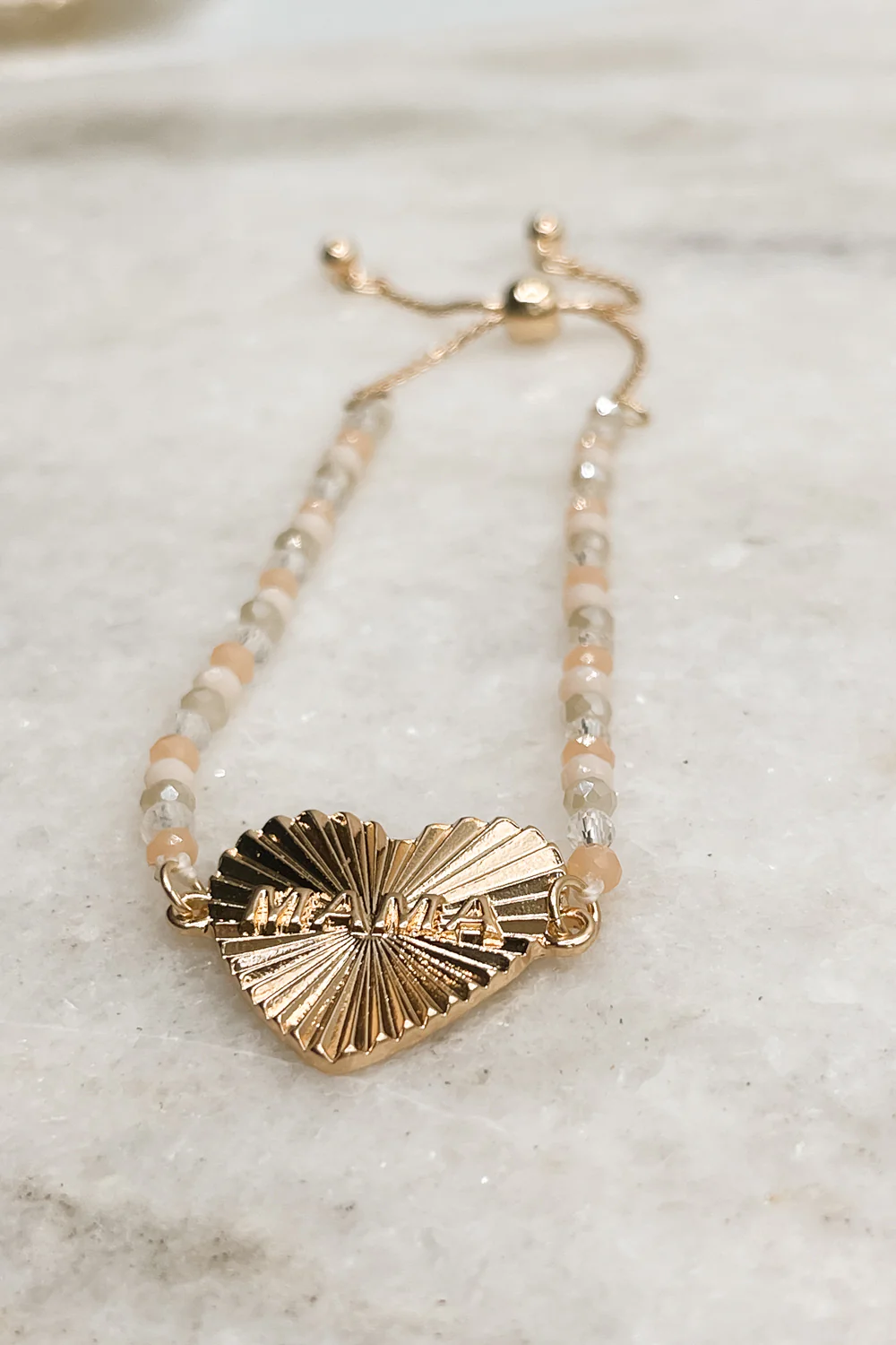 MAMA Adjustable Bead Bracelet