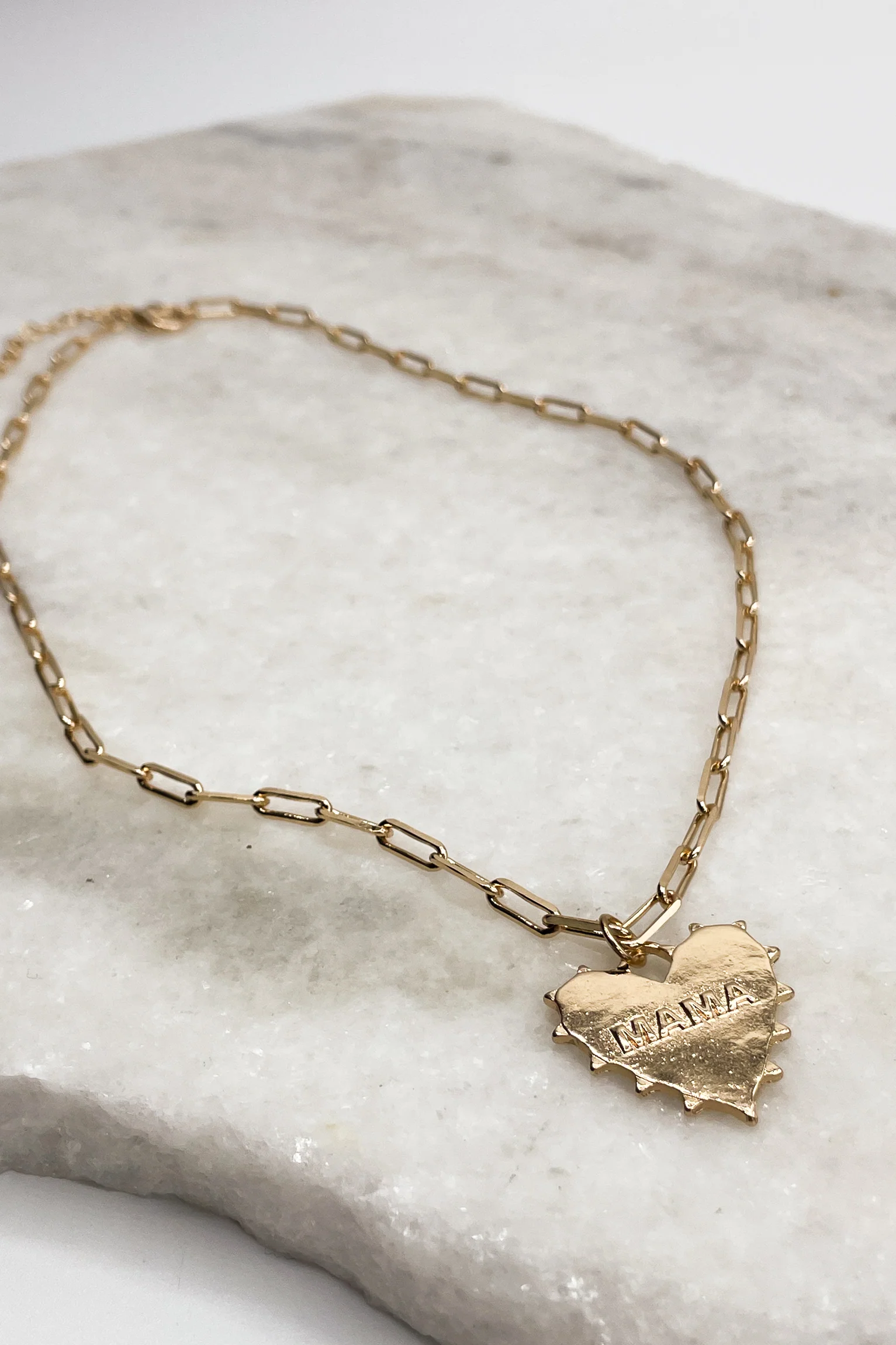 Mama Gold Heart Necklace - Image 2