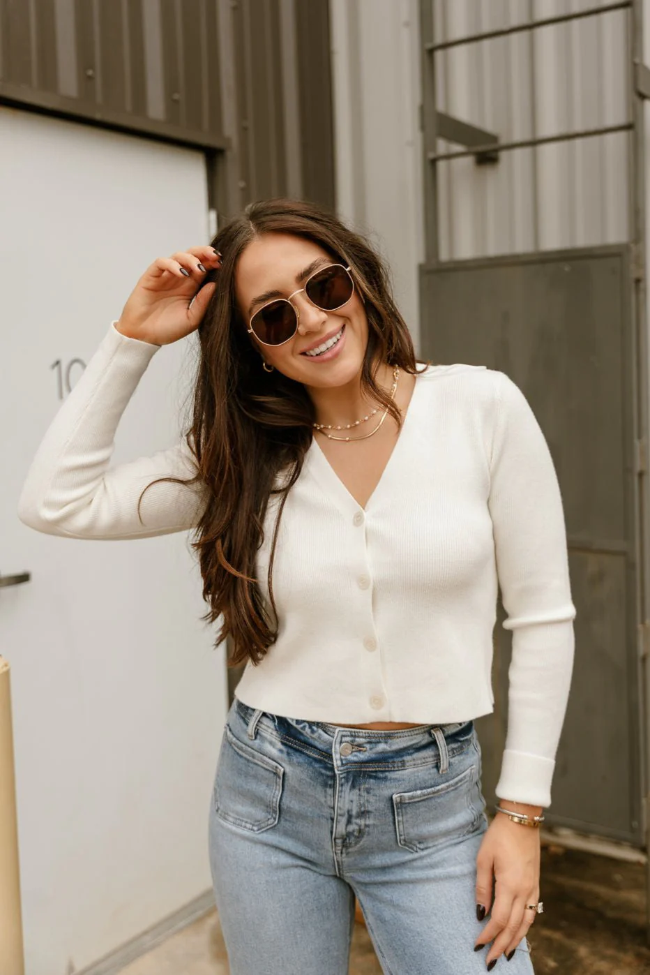 Mandy Cream Long Sleeve Cardigan - Image 2