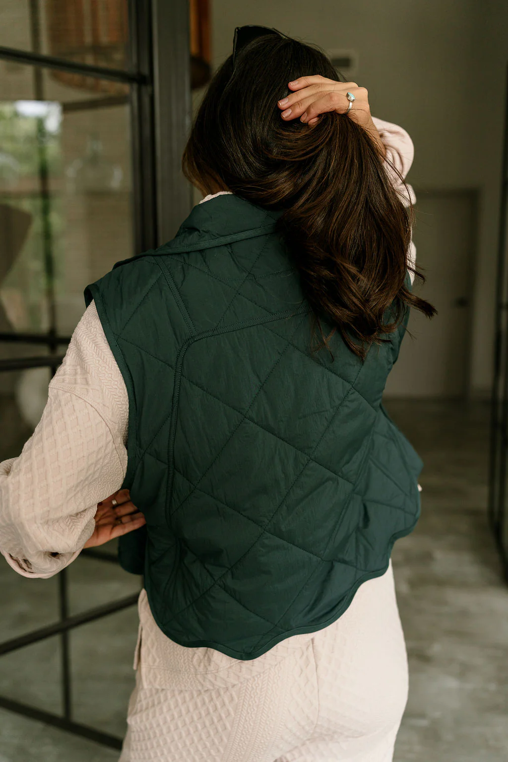 Mandy Teal Scalloped Puffer Vest - Image 5