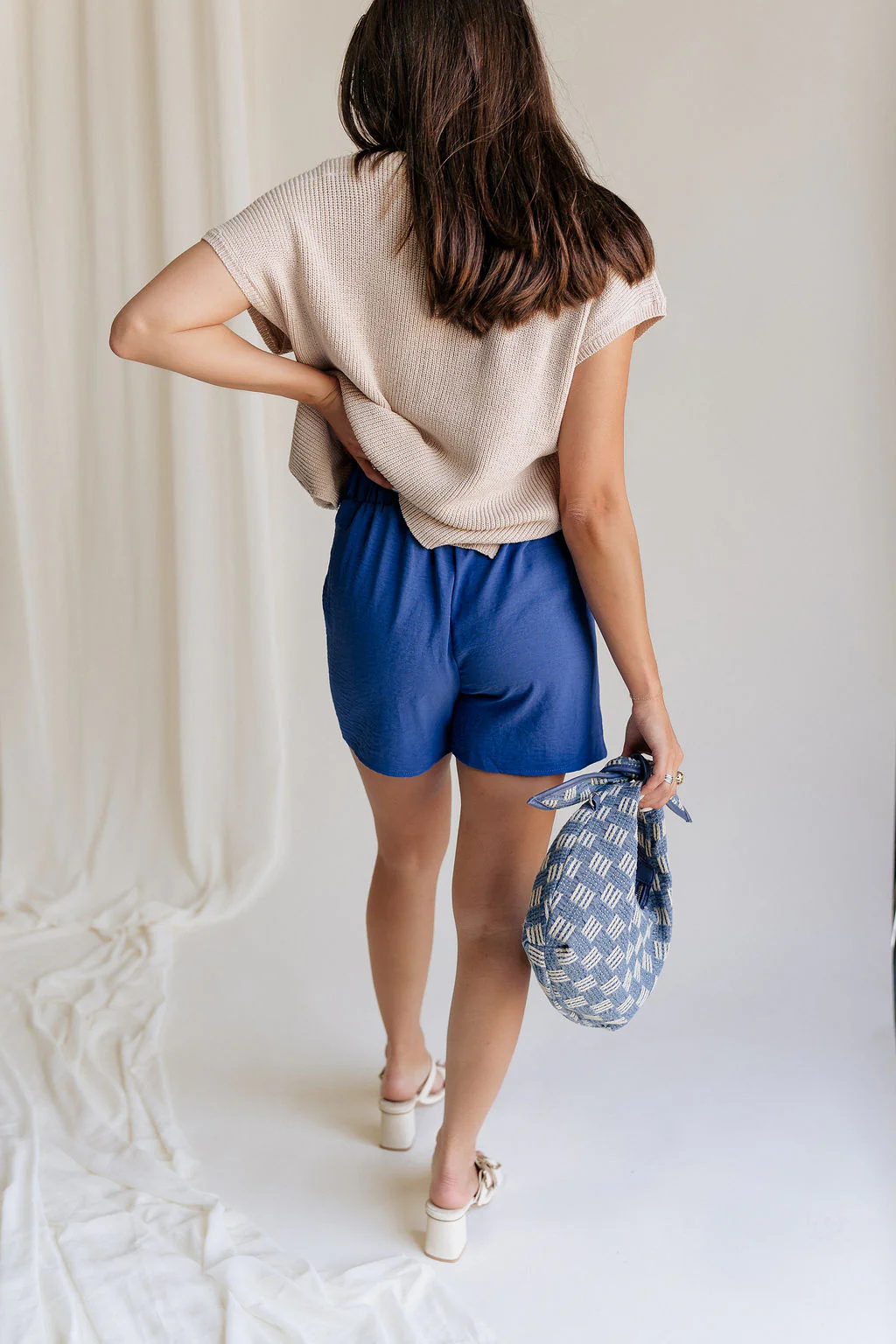 Mara Blue High Waist Shorts - Image 6
