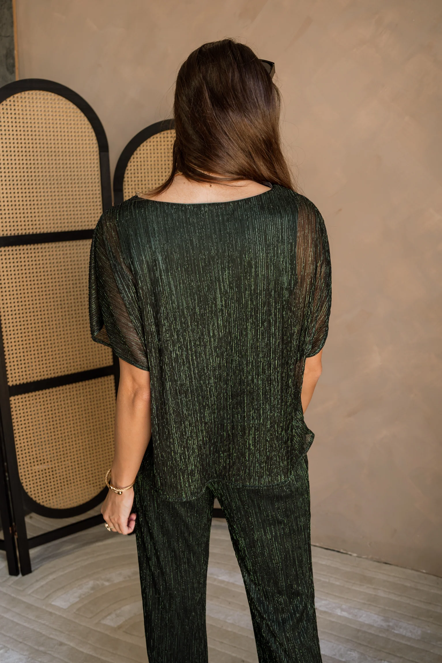 Mara Hunter Green Metallic Top - Image 4