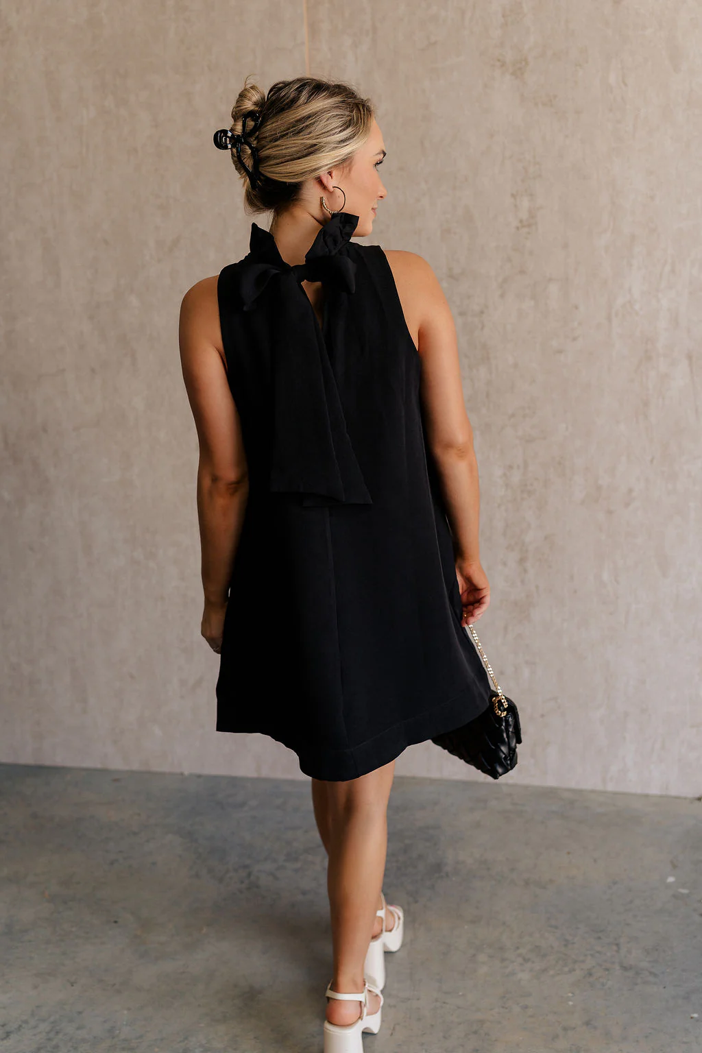 Mara Sleeveless Mock Neck Tie Back Dress - Image 12