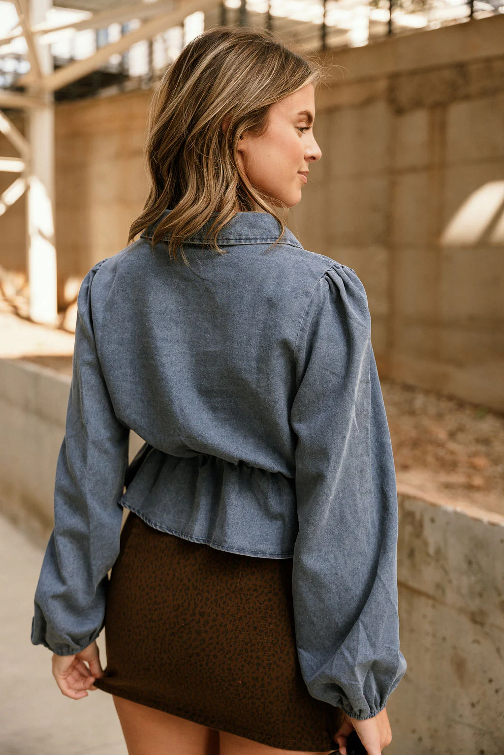 Marceline Blue Denim Long Sleeve Top - Image 8