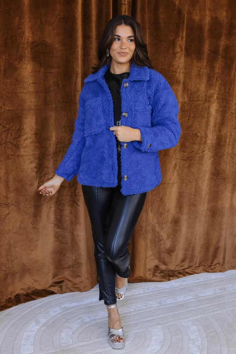 Maren Blue Teddy Jacket
