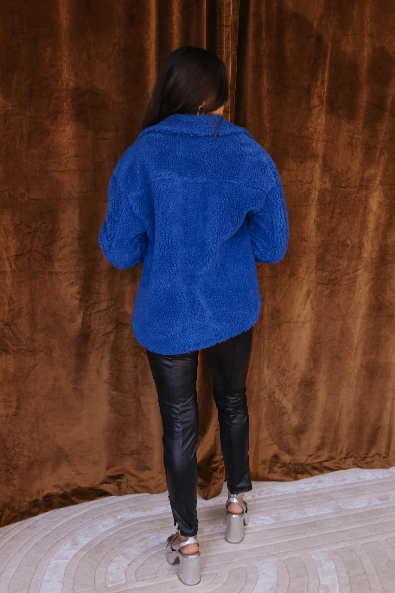 Maren Blue Teddy Jacket - Image 5