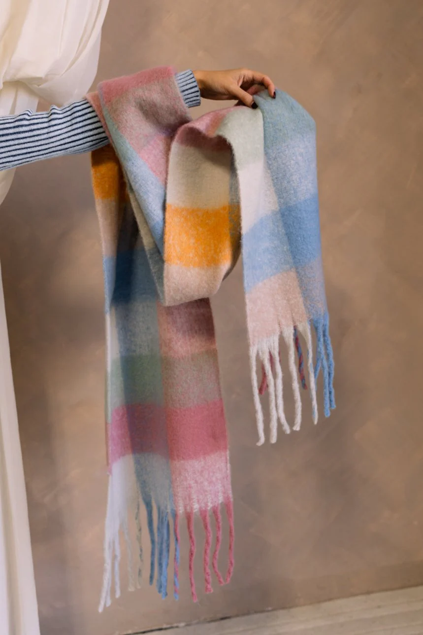 Maren Plaid Fringe Scarf - Image 5