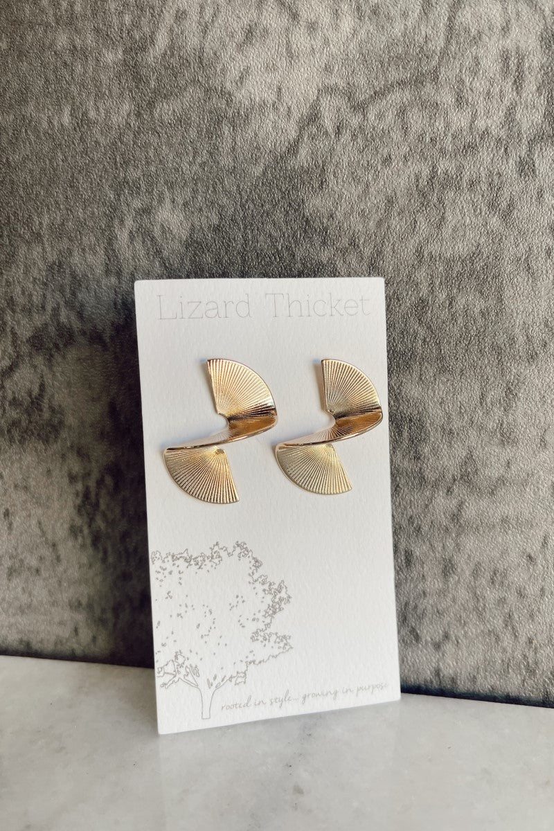 Margaret Gold Dimensional Stud Earrings - Image 2