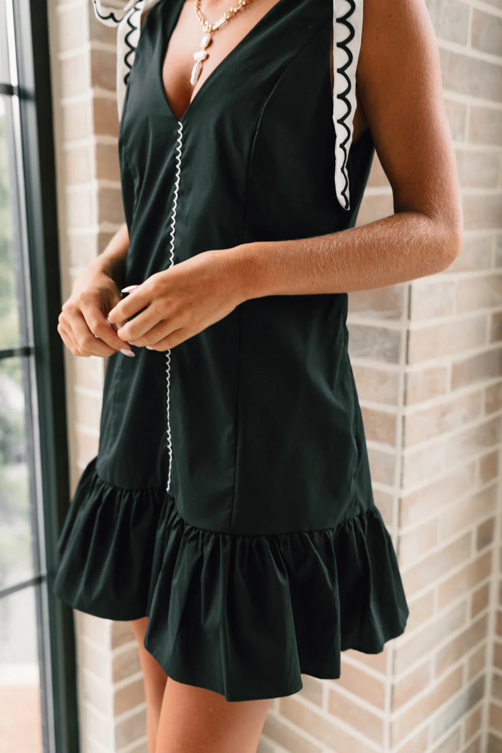 Margo Black & White Mini Dress - Image 6