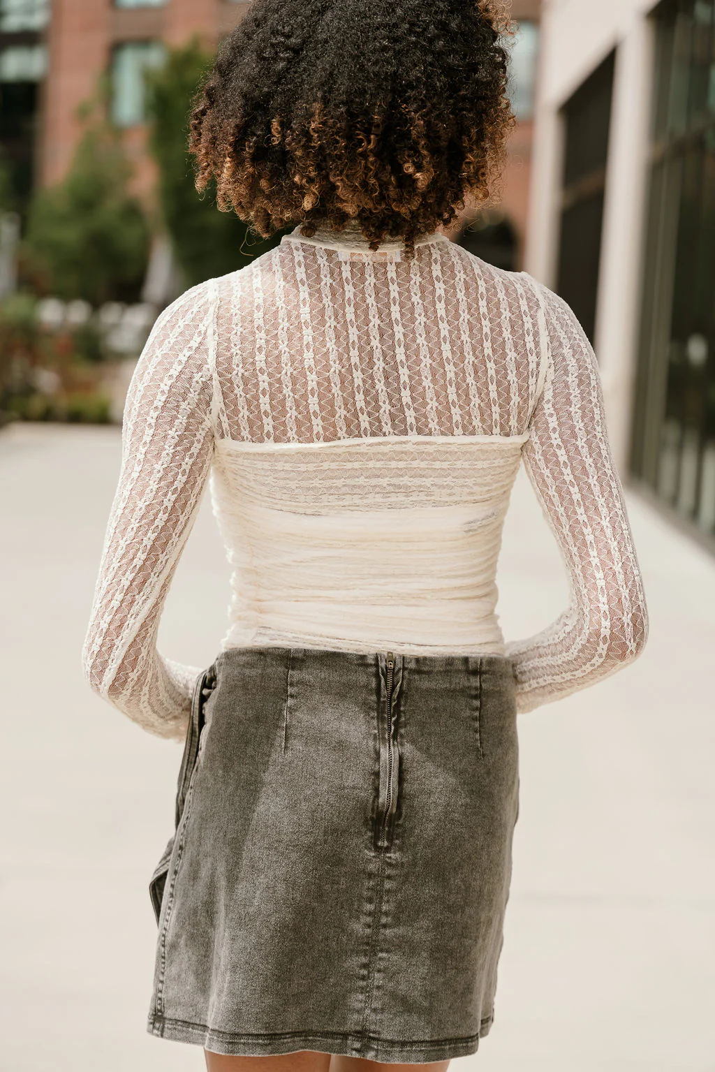 Margo Cream Lace Ruched Bodysuit - Image 7