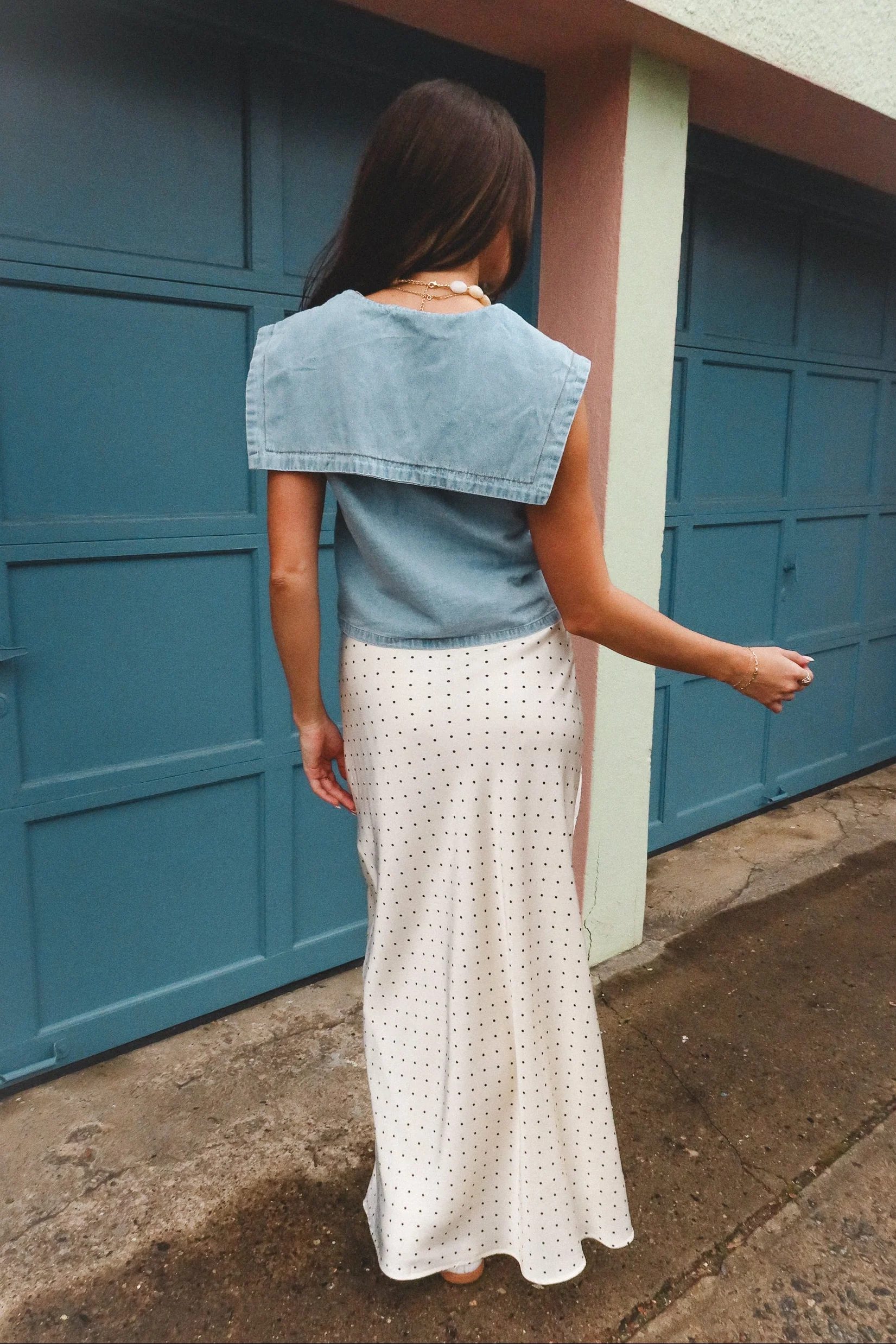 Margot Denim Collared Tank Top - Image 5