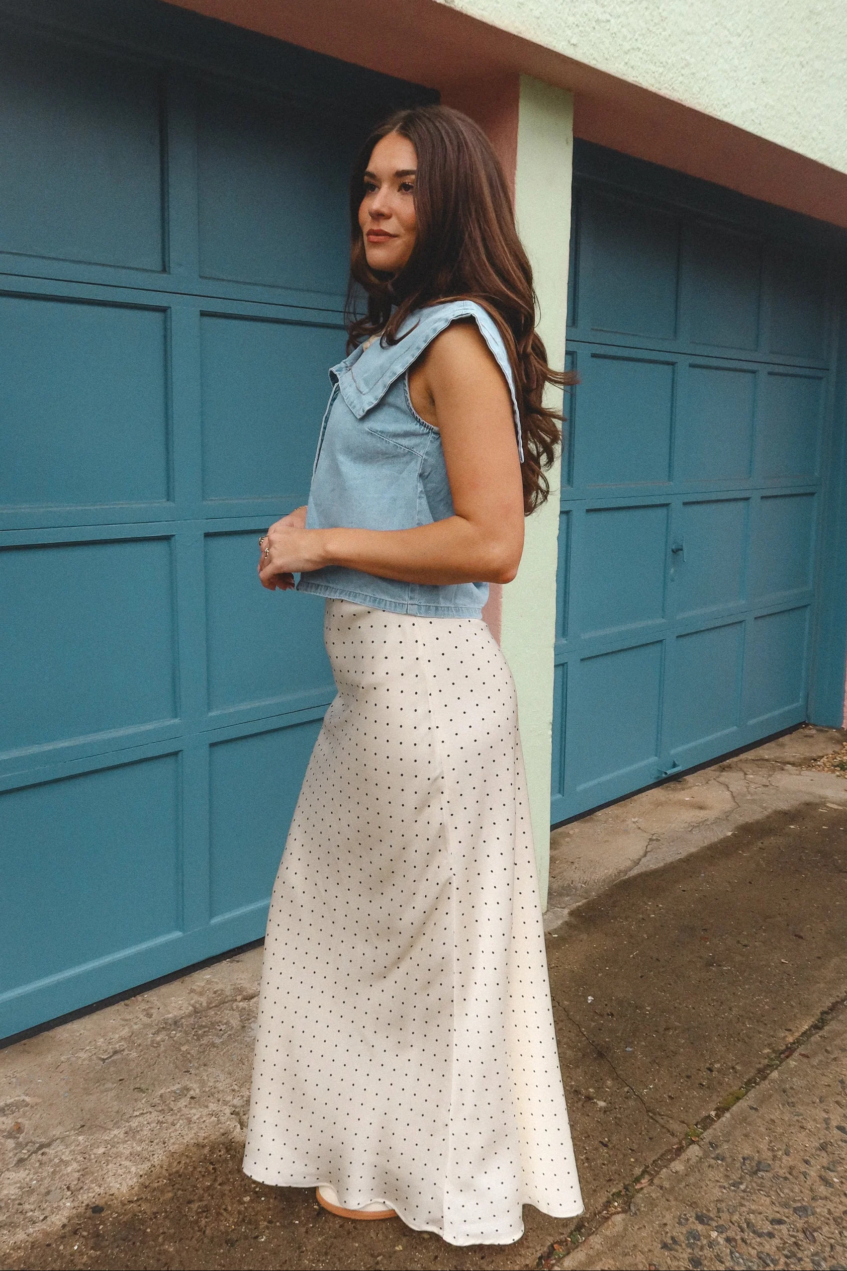 Margot Denim Collared Tank Top - Image 7