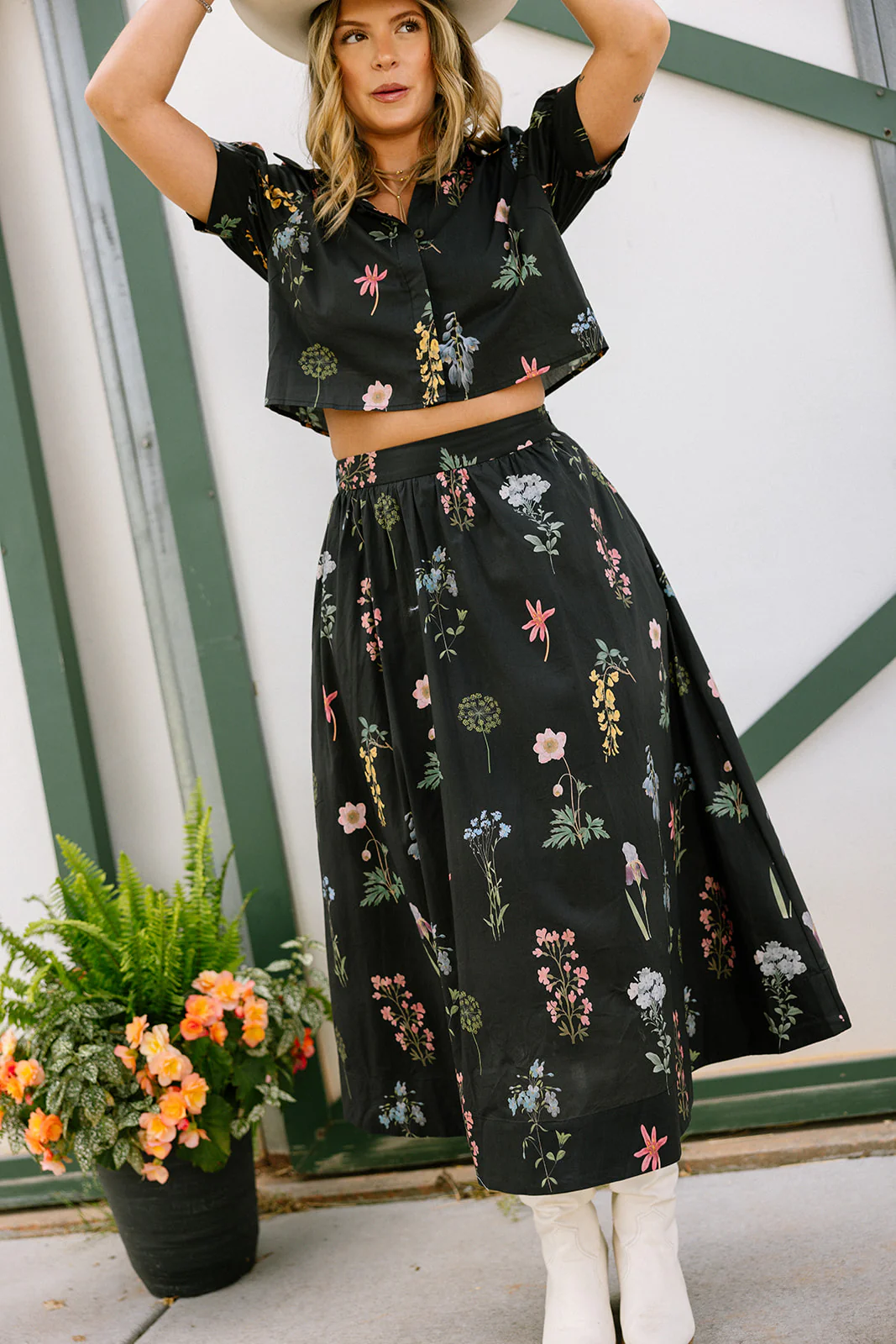 Maria Black Multi Floral Midi Skirt - Image 2