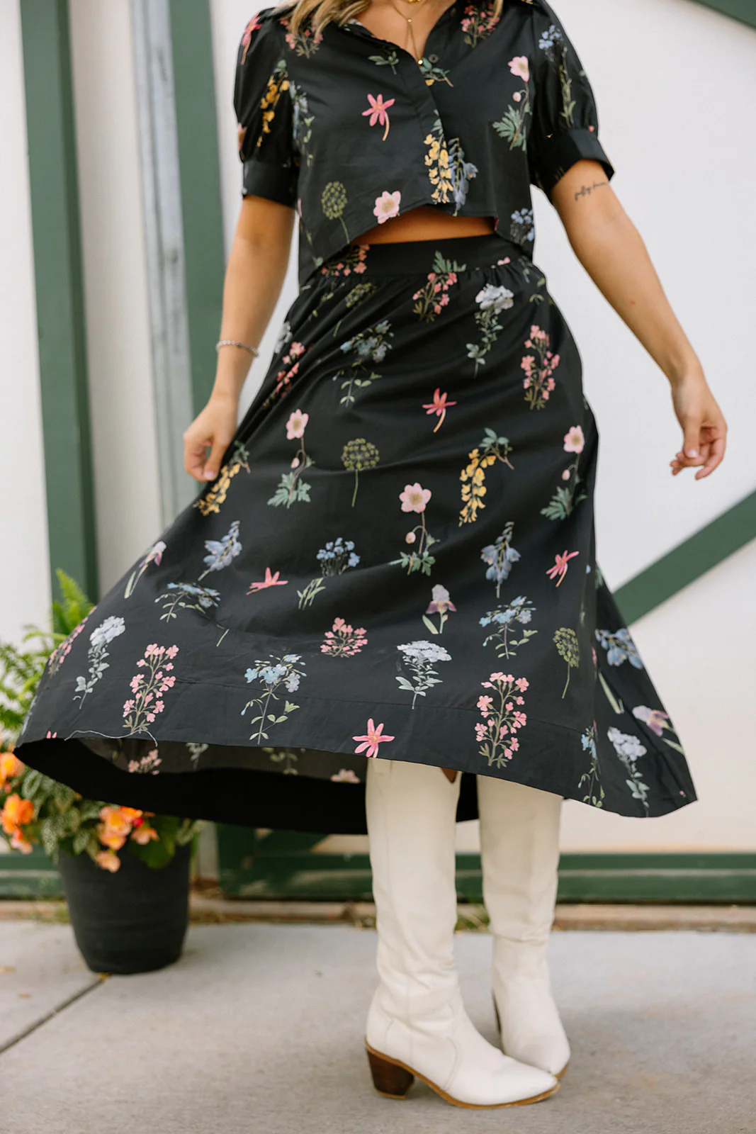 Maria Black Multi Floral Midi Skirt - Image 3