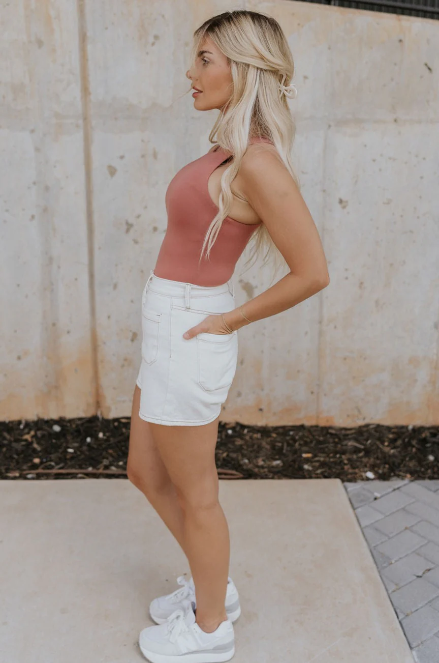 Maria Dusty Mauve Sleeveless Bodysuit - Image 5