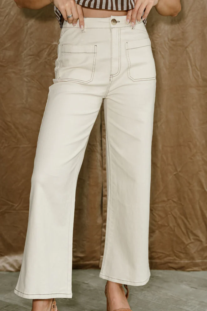 Mariah Cream Denim Pants - Image 8