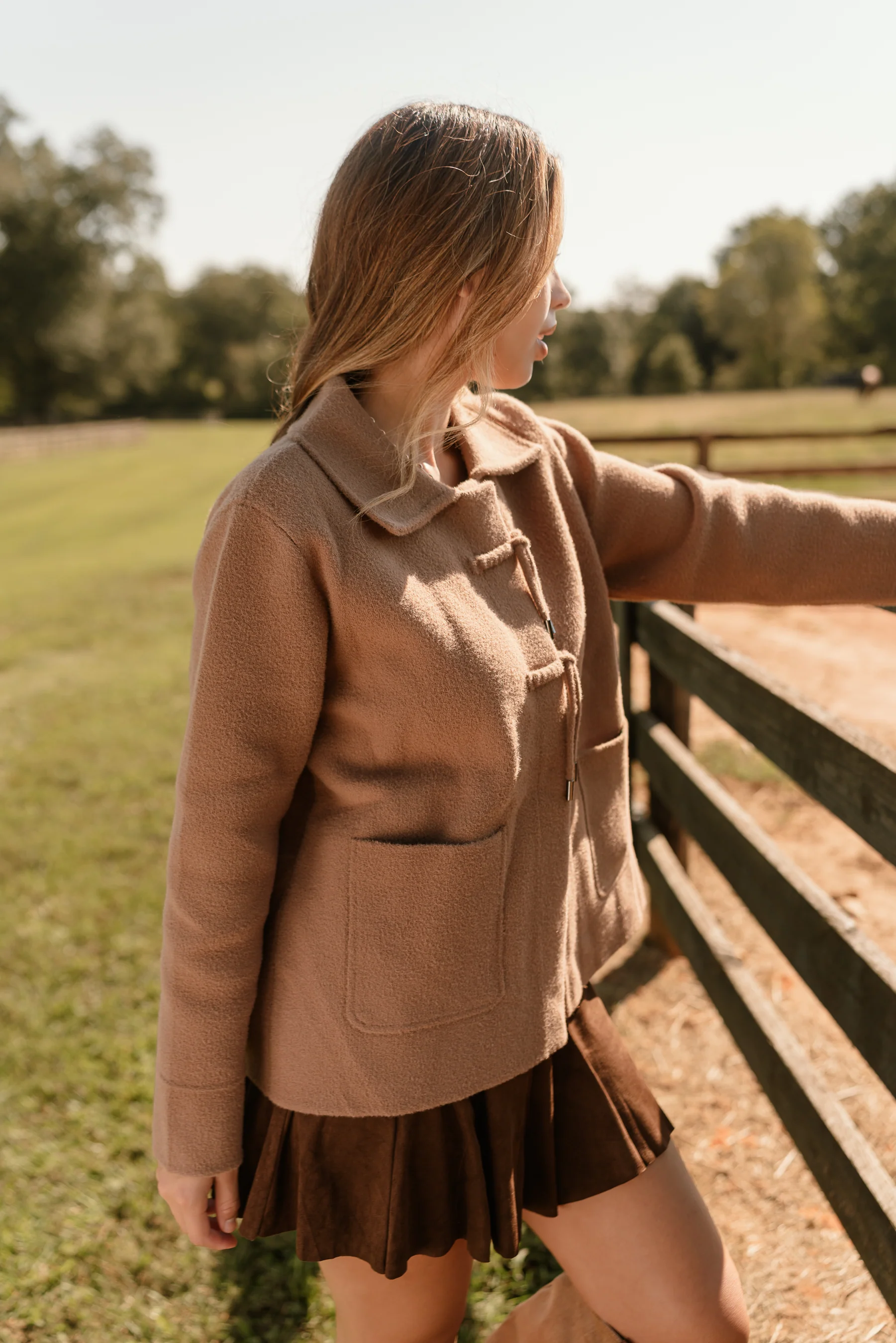 Marigold Brown Faux Wool Jacket - Image 7