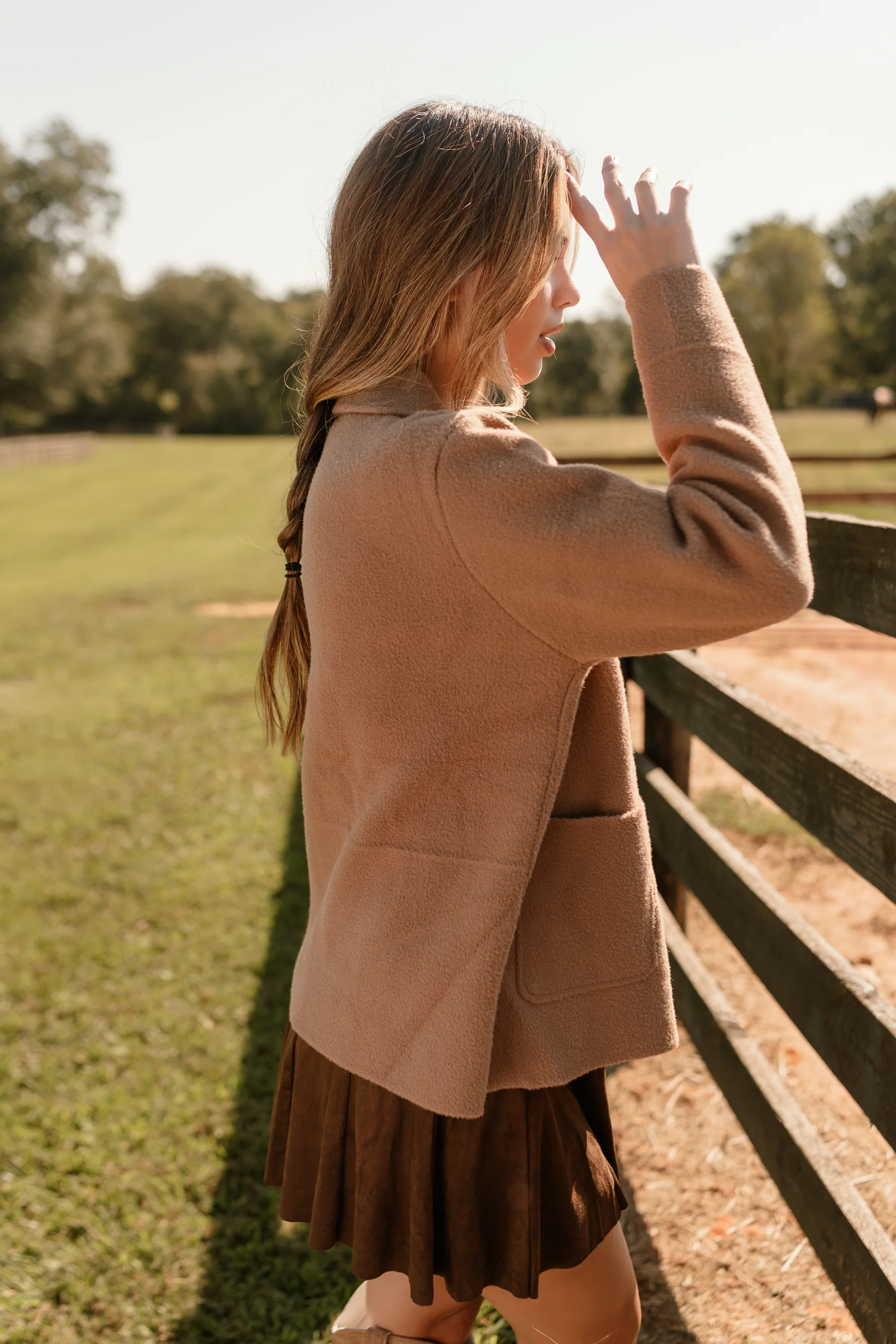 Marigold Brown Faux Wool Jacket - Image 8