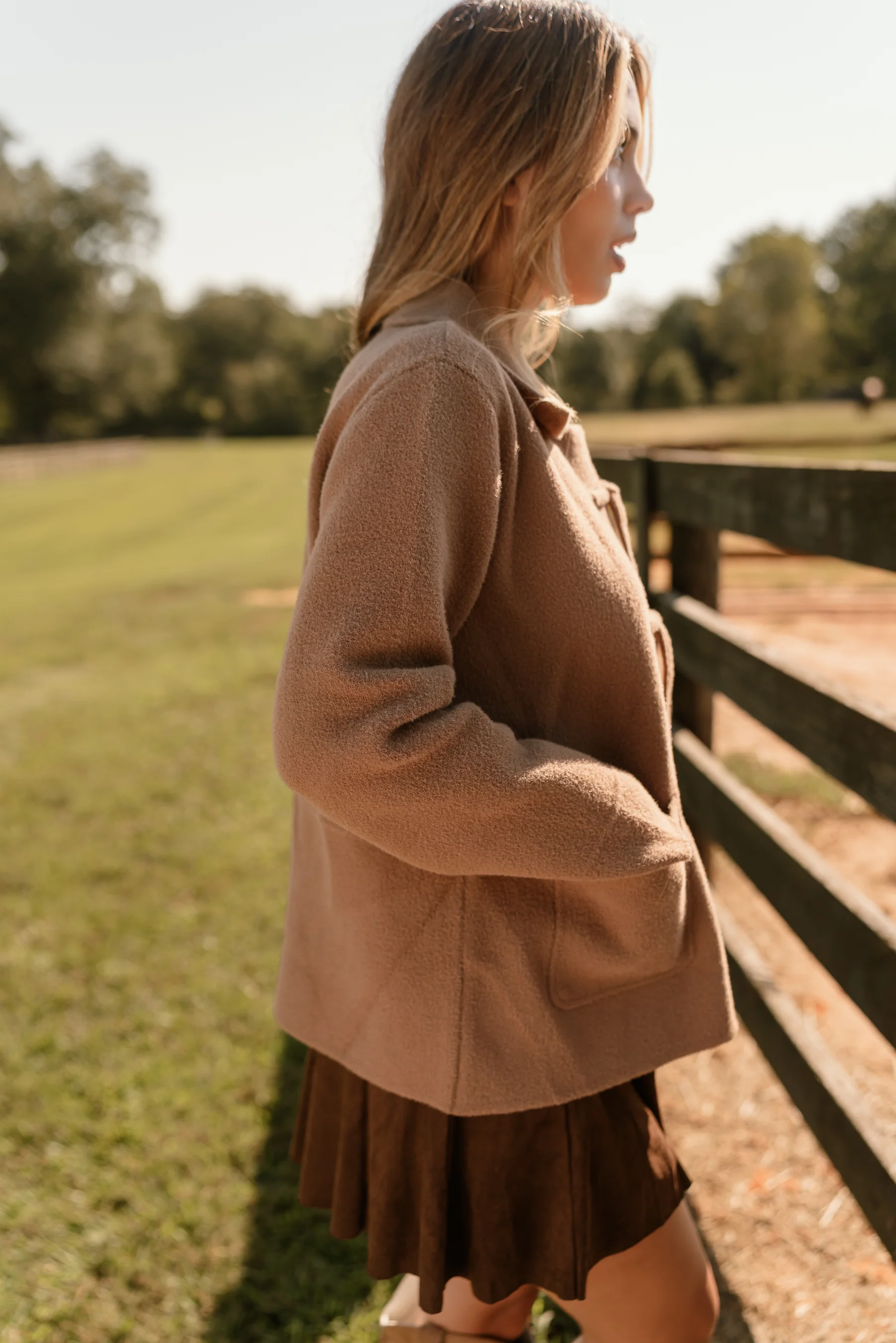 Marigold Brown Faux Wool Jacket - Image 9