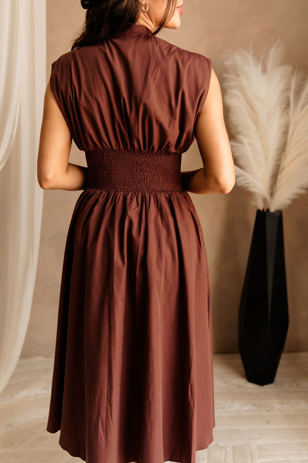 Marilyn Brown Zip Front Midi Dress - Image 7