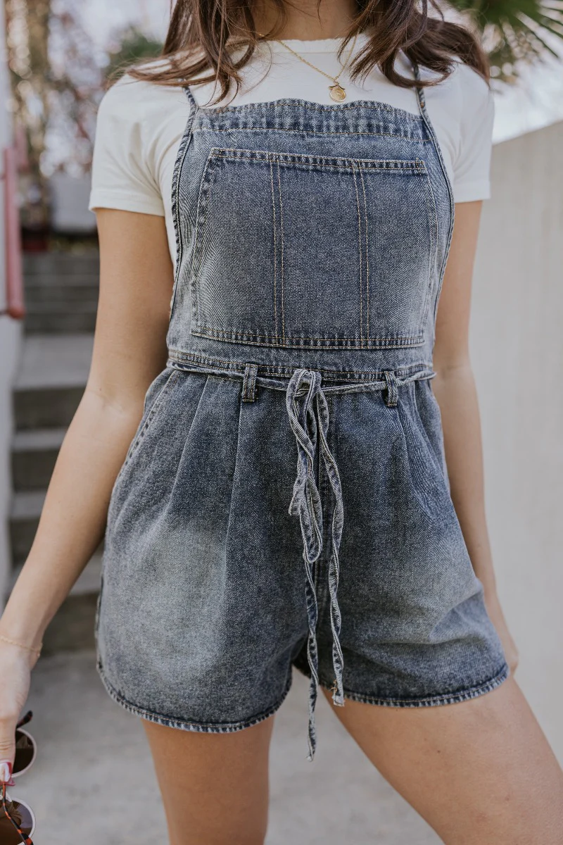 Marina Washed Denim Romper