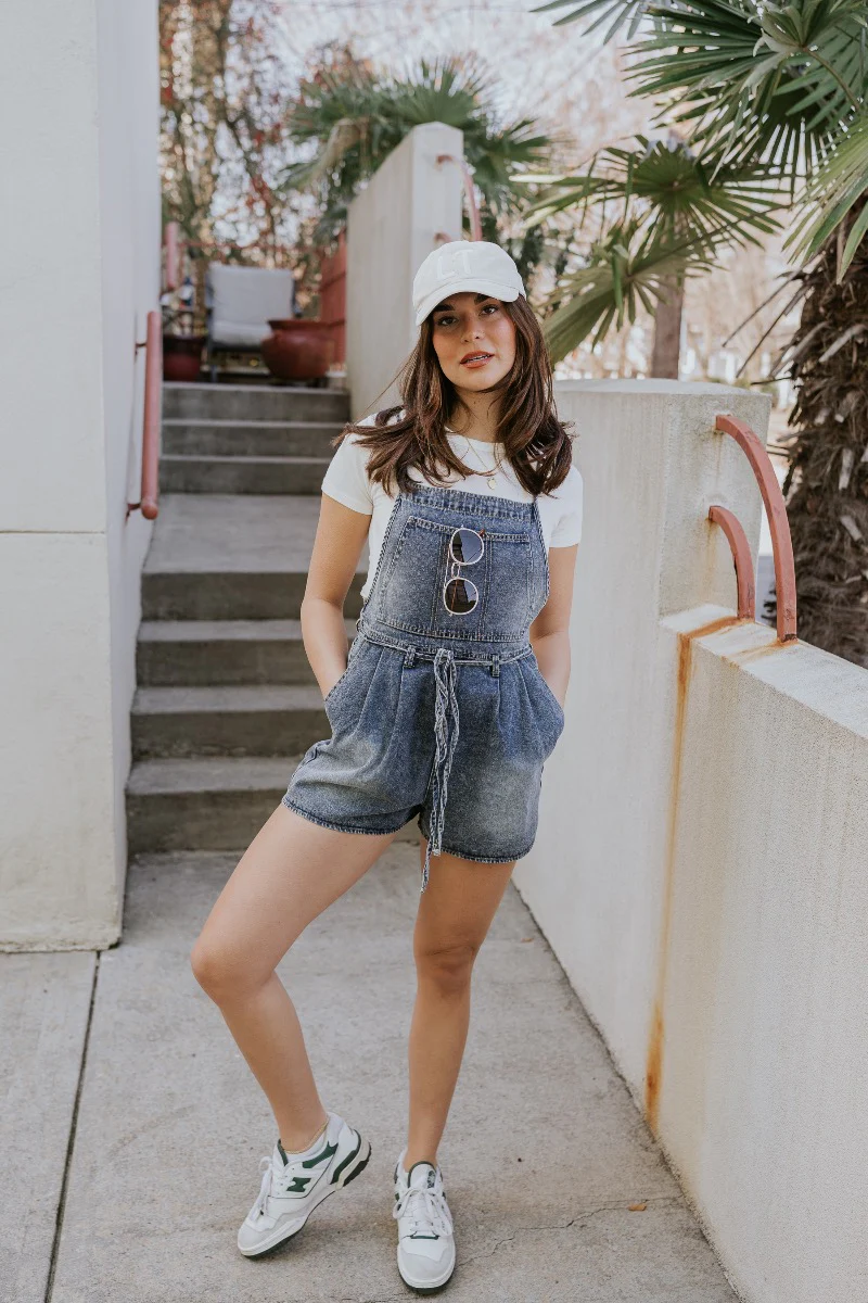 Marina Washed Denim Romper - Image 2